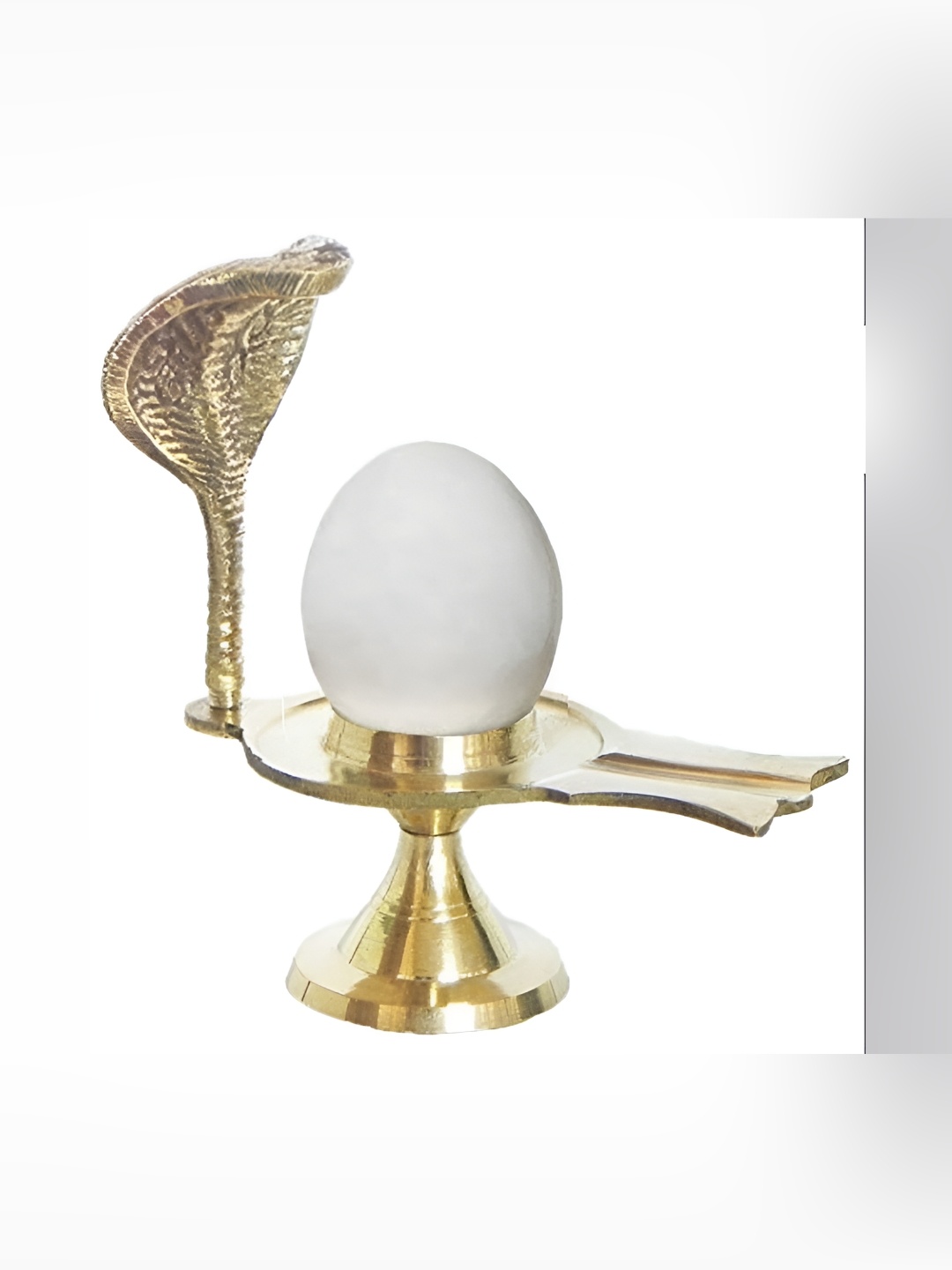 

Navyaksh Gold Toned & White Shivaling With Jalheri Religious Idol Showpiece