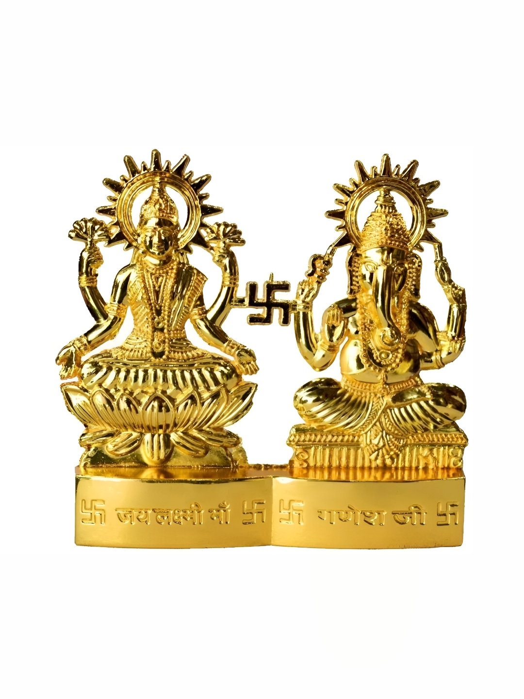 

Navyaksh Gold-Toned Metal Ganesh & Lakshmi Showpiece