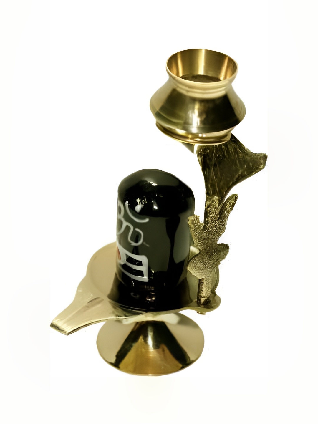 

Navyaksh Gold Toned & Black Shivaling Religious Idol Showpiece