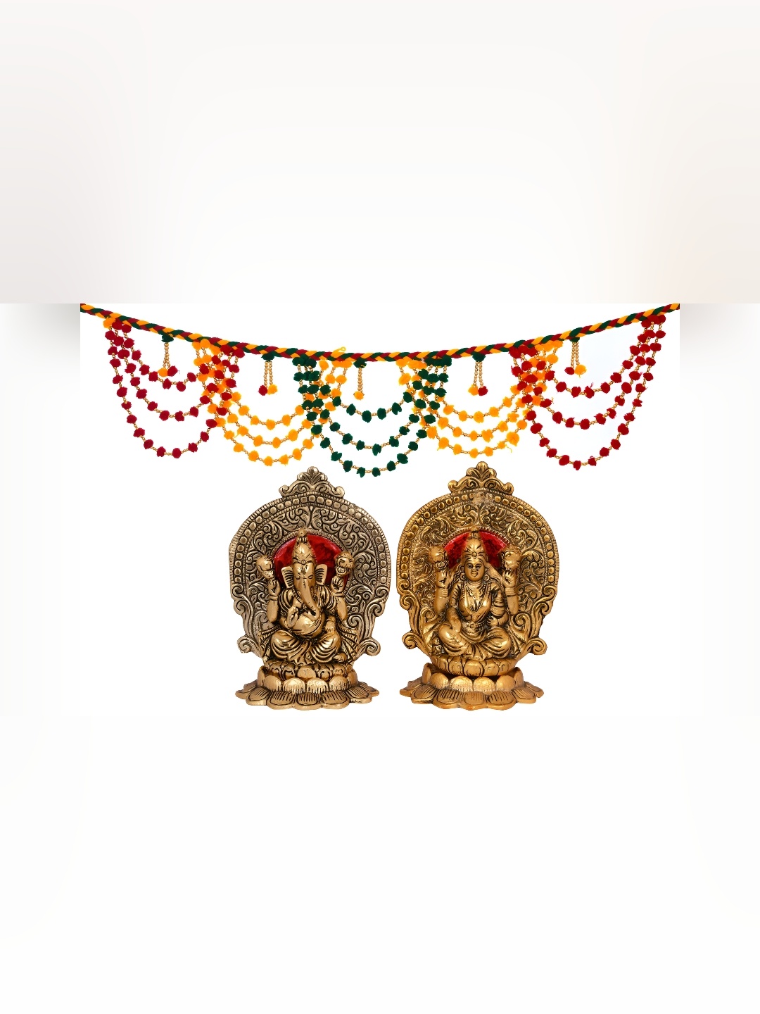 

Navyaksh Gold-Toned Metal Laxmi Ganesh Showpiece