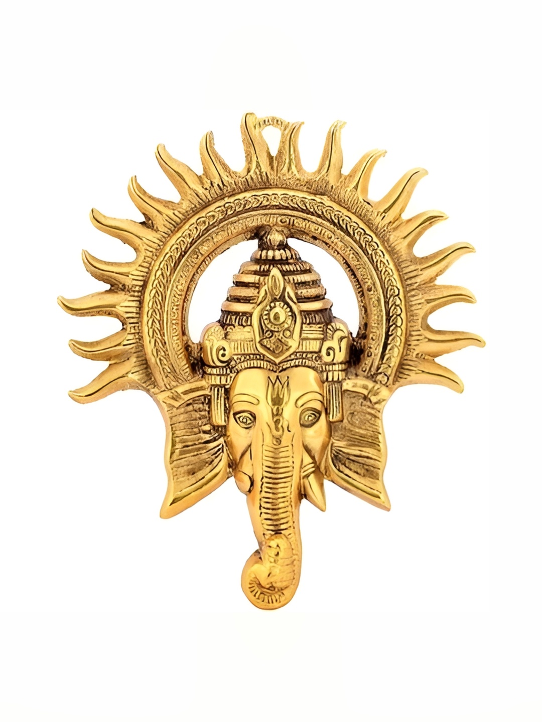 

Navyaksh Gold-Toned Brass Ganesh Showpiece