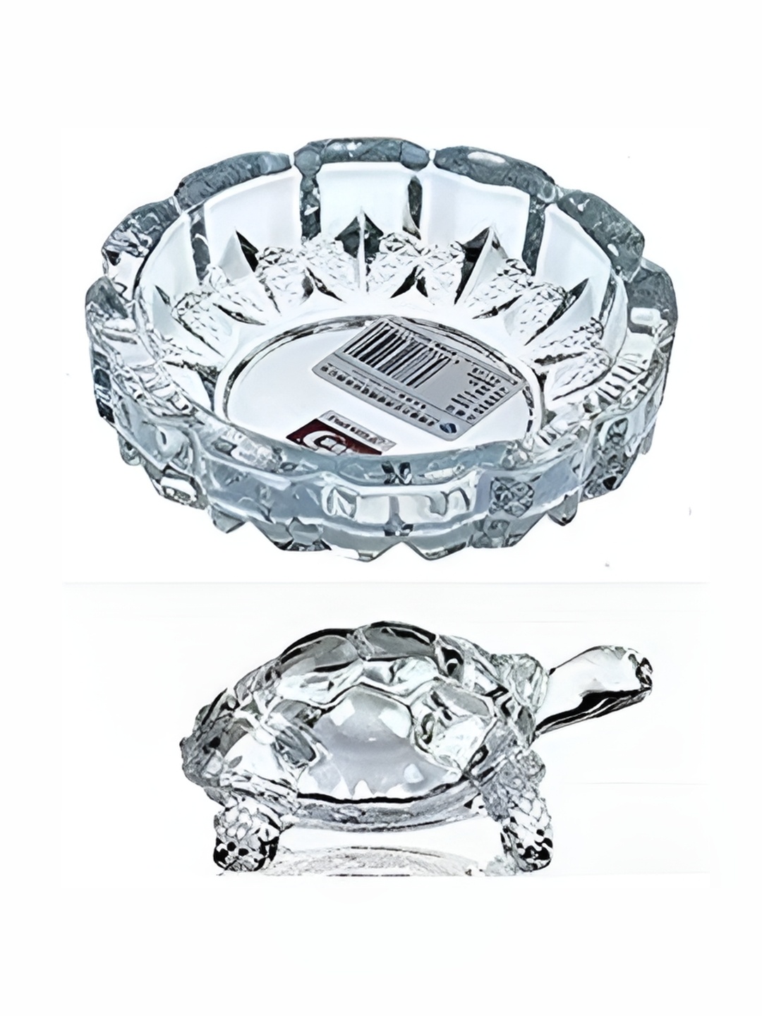 

Navyaksh Transparent Turtle Plate Religious Idol Showpiece