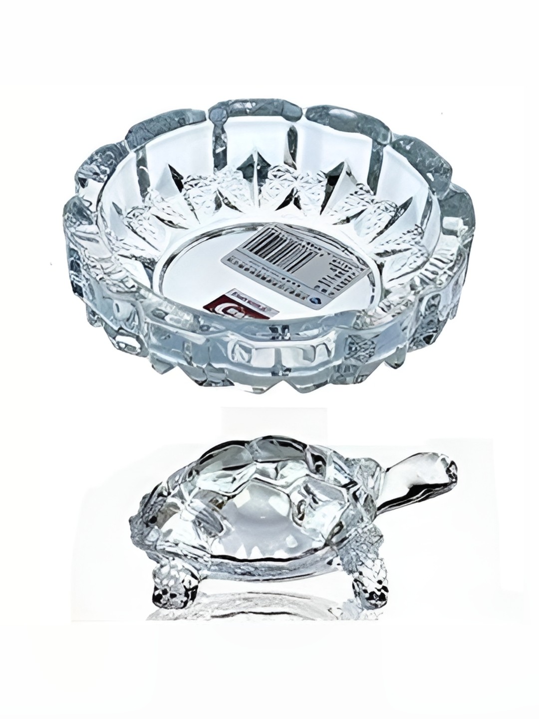 

Navyaksh White Glass Kachua Plate Showpiece