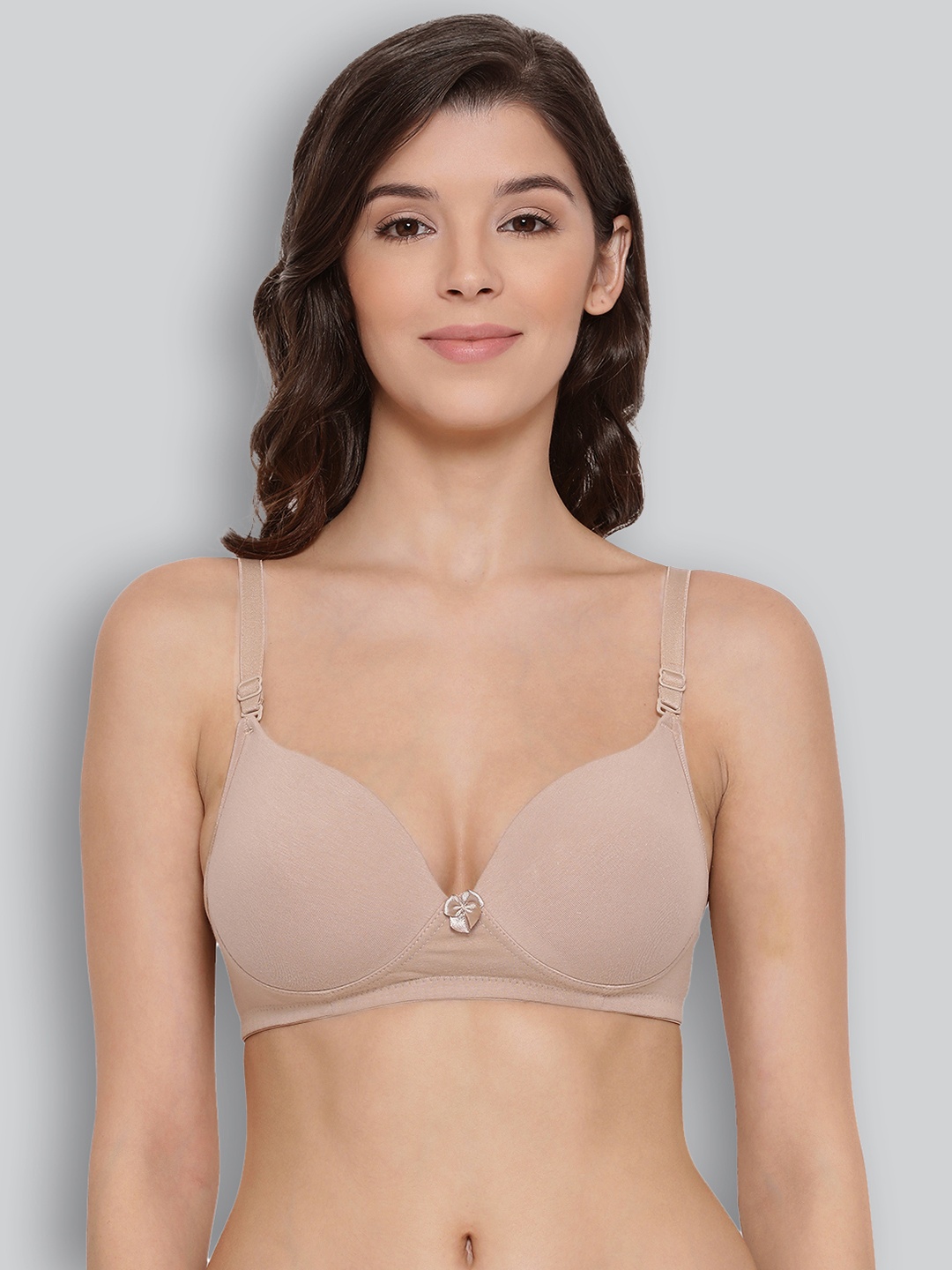 

LYRA Full Coverage Lightly Padded Cotton T-Shirt Bra With All Day Comfort, Nude