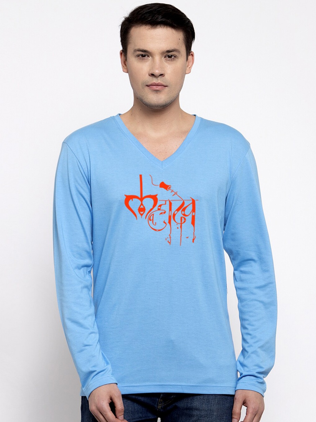 

Friskers Typography Printed Slim Fit Pure Cotton T-shirt, Turquoise blue