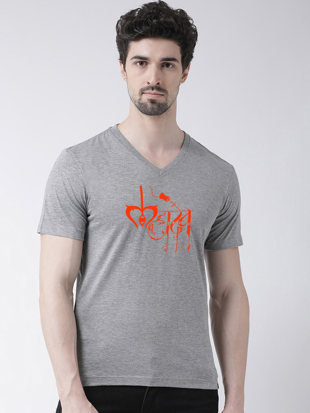 

Friskers Typography Printed Slim Fit Pure Cotton T-shirt, Grey
