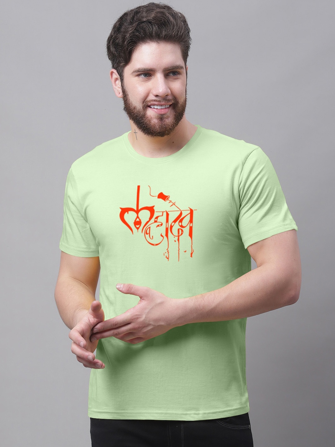 

Friskers Typography Printed Slim Fit Pure Cotton T-shirt, Sea green