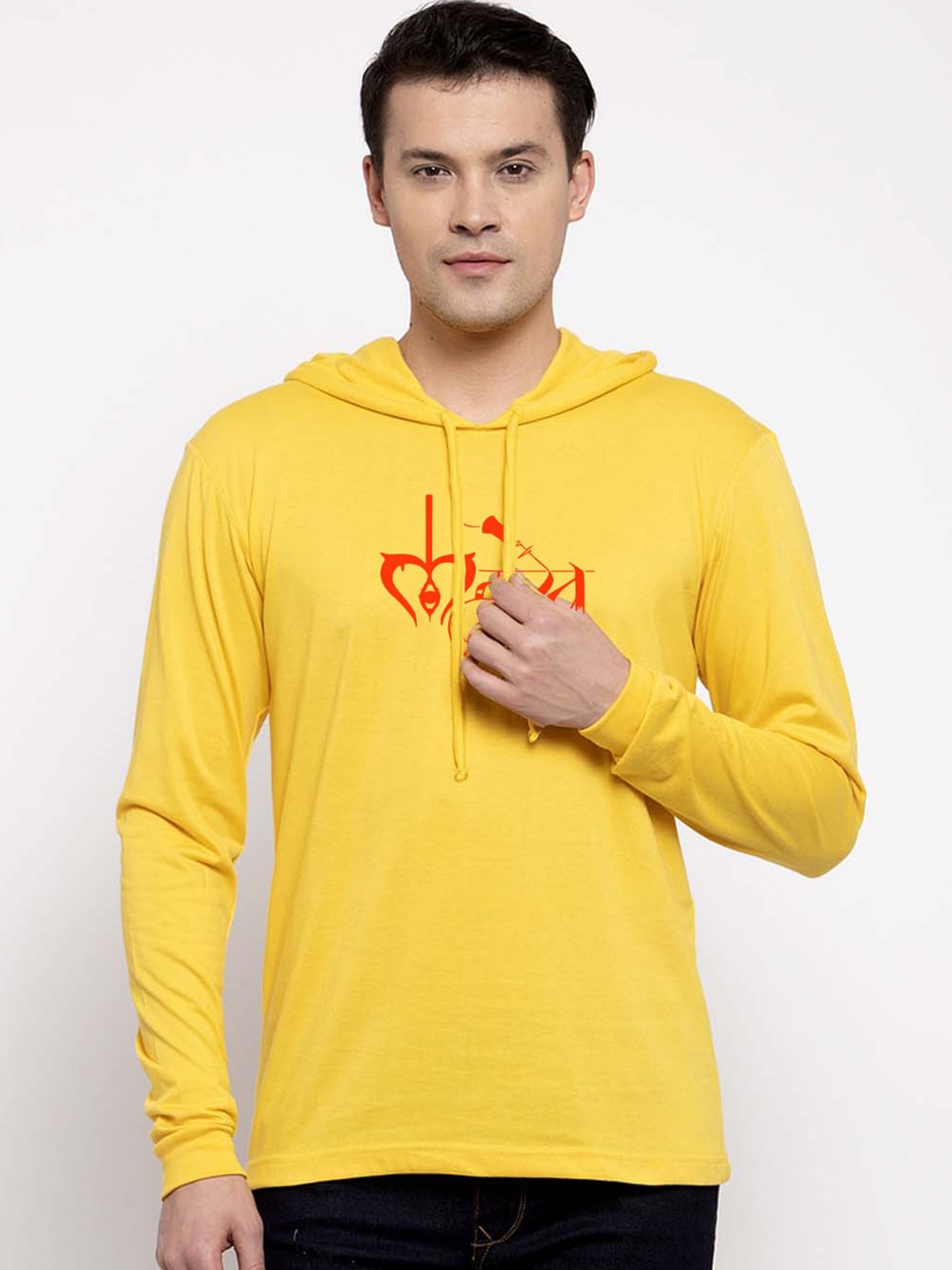 

Friskers Typography Printed Slim Fit Pure Cotton T-shirt, Yellow