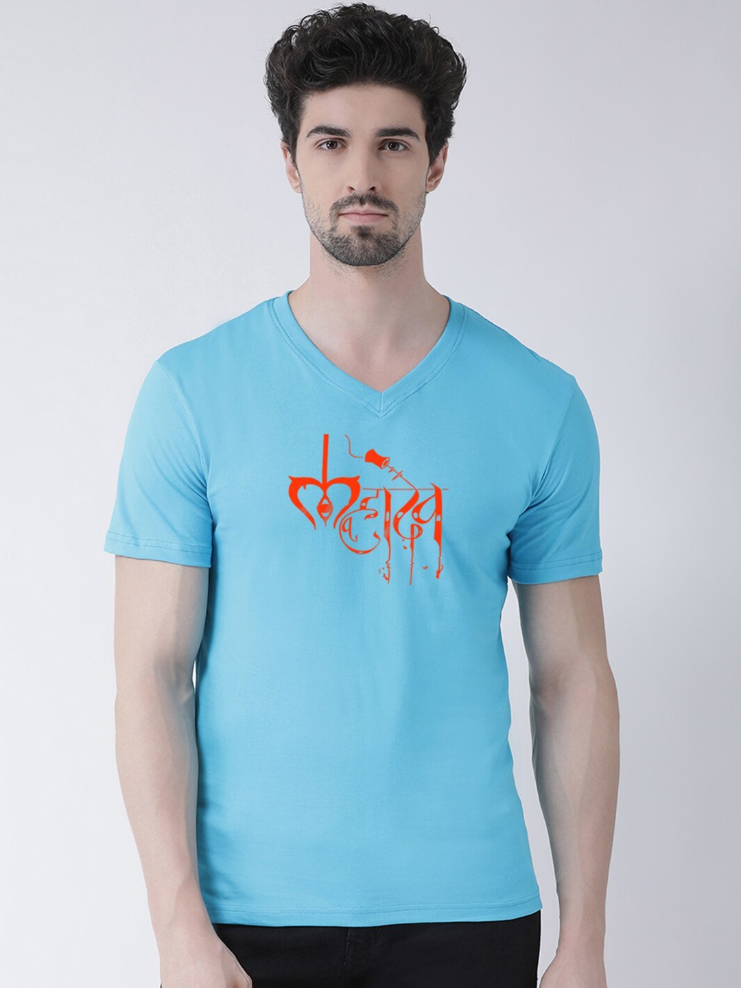 

Friskers Typography Printed Pure Cotton Slim Fit T-shirt, Turquoise blue