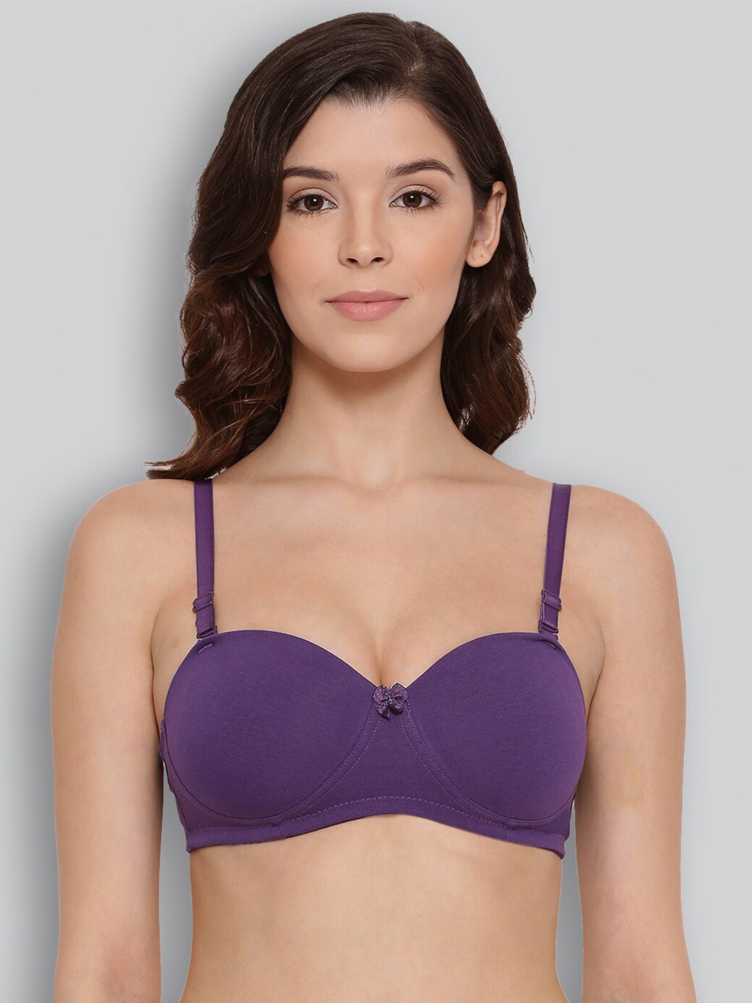 

LYRA Medium Coverage Lightly Padded Cotton Everyday Bra- All Day Comfort, Violet