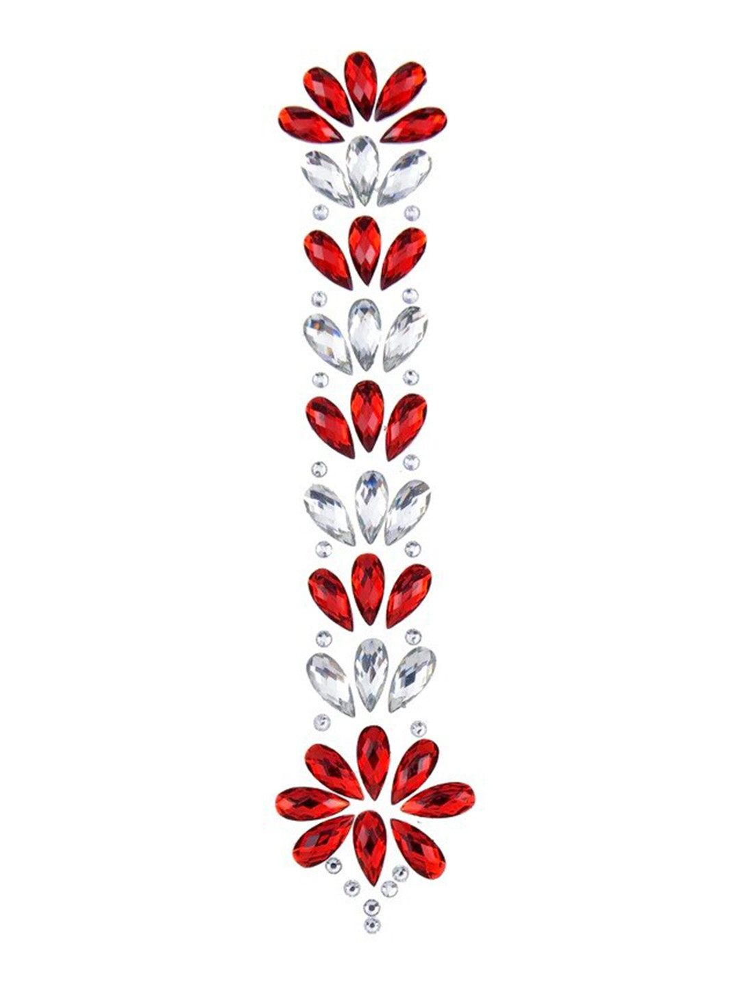 

COLOR STYLE Artificial Stones Studded Maang Tikka Sticker, Red