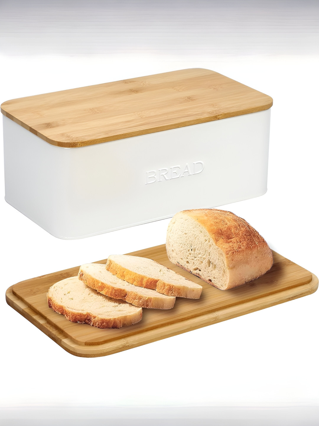 

The Better Home White & Brown Metal Food Container With Lid