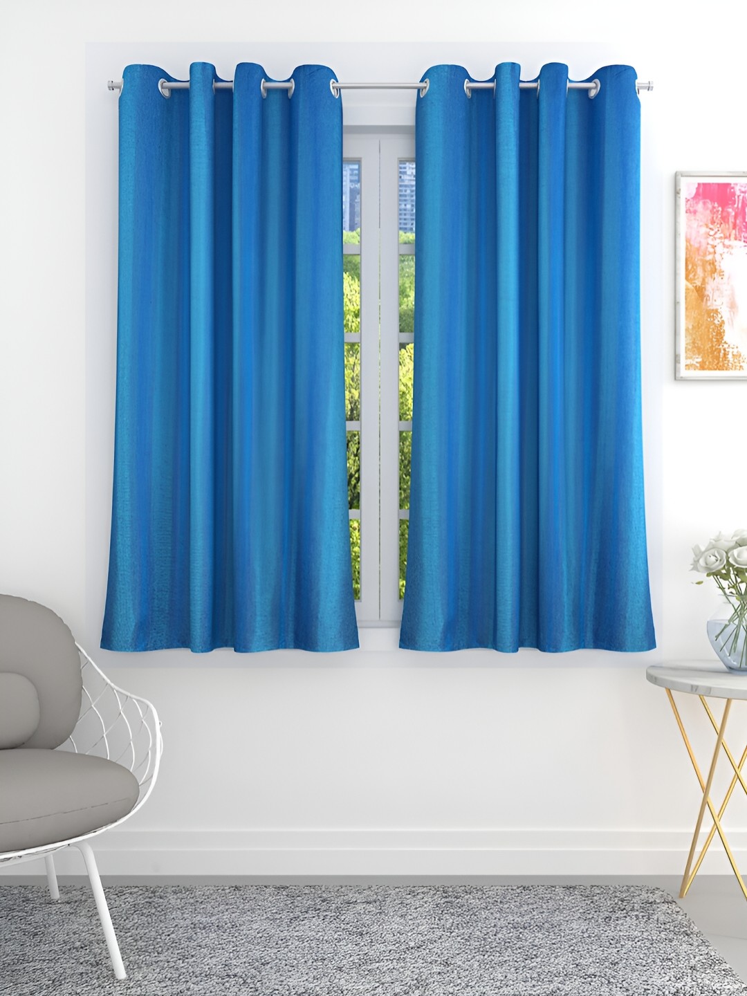 

THE CONVERSION Turquoise Blue 2 Pieces Room Darkening Window Curtain