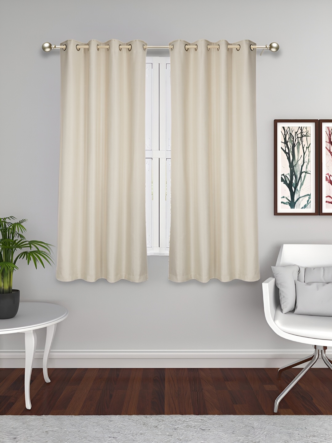 

THE CONVERSION Cream 2 Pieces Room Darkening Window Curtain