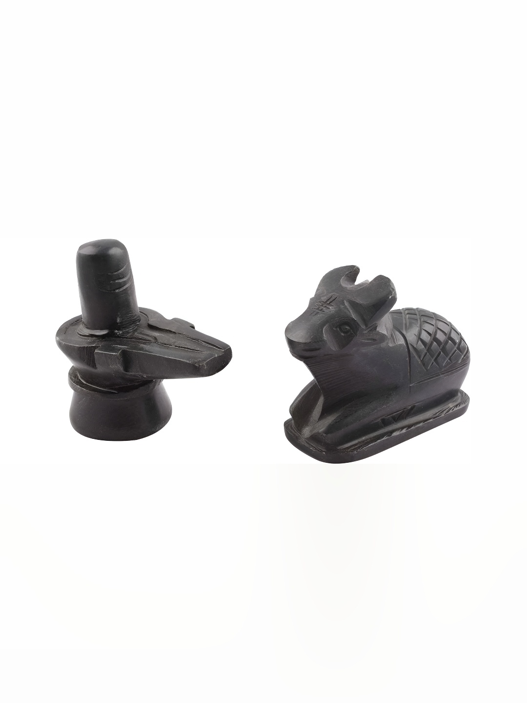 

Navyaksh Black 2 Pieces Metal Nandi & Shivling Decorative Showpiece