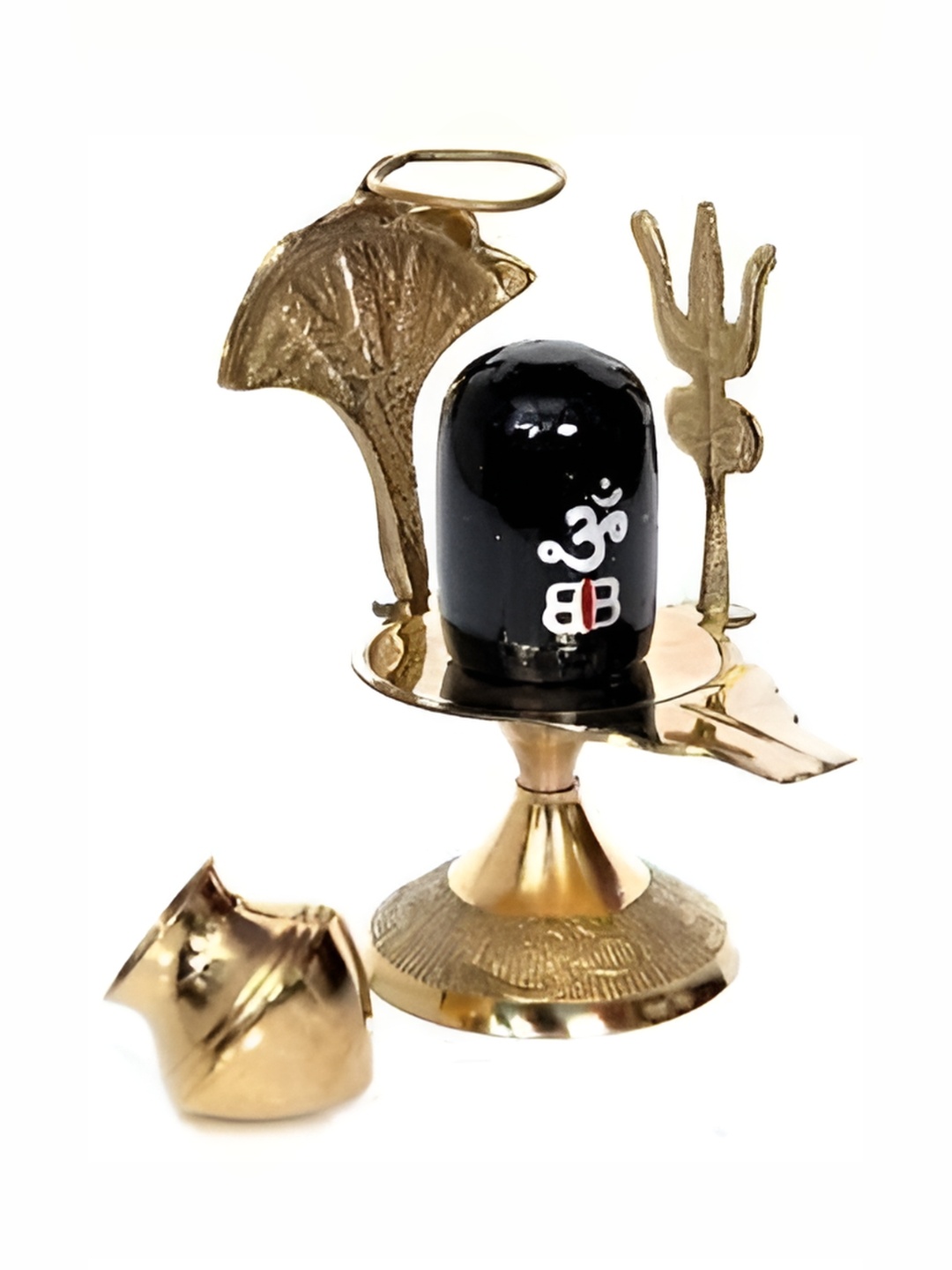 

Navyaksh Gold-Toned & Black Religious Small Shivling Showpiece