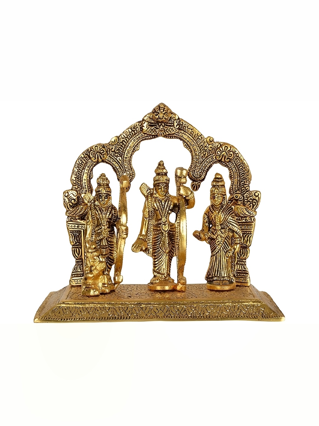 

Navyaksh Gold-Toned Brass Ram Darbar Decorative Showpiece