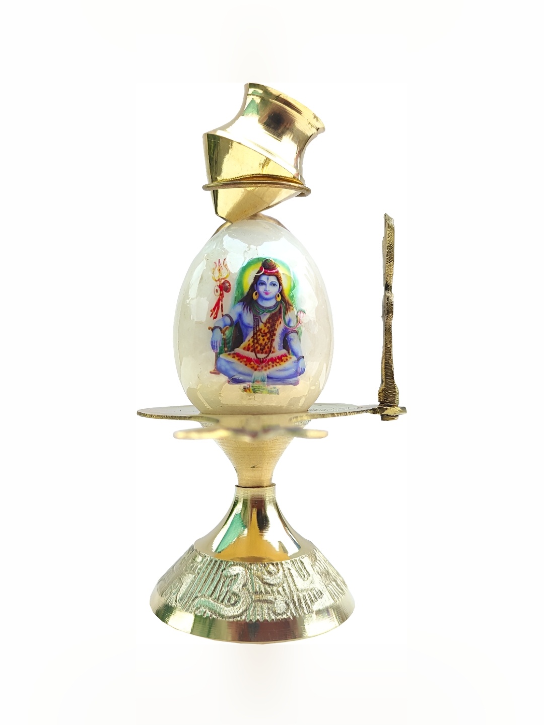 

Navyaksh Gild Toned Brass Shivling Decorative Showpiece, Gold