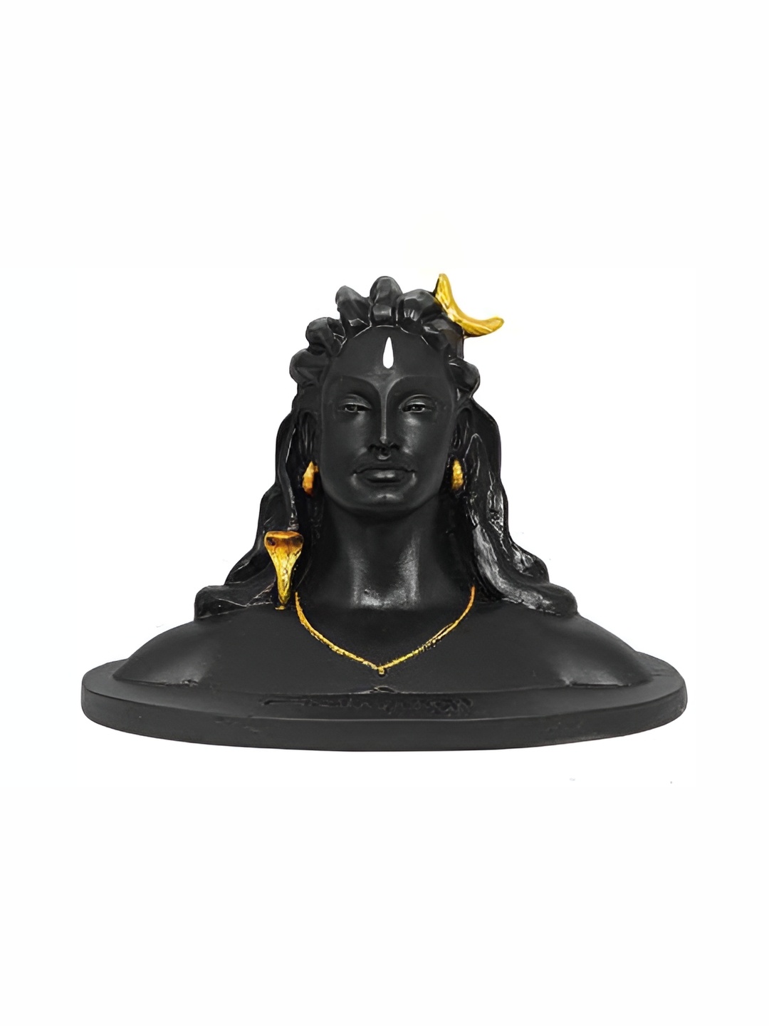 

Navyaksh Black& Gold Toned Adiyogi Shiva Religious Idol Showpiece