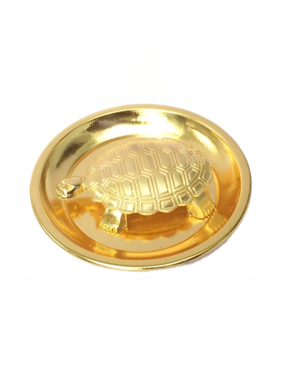 

Navyaksh Gold Toned Turtle With Tray Brass Religious Idol Showpiece