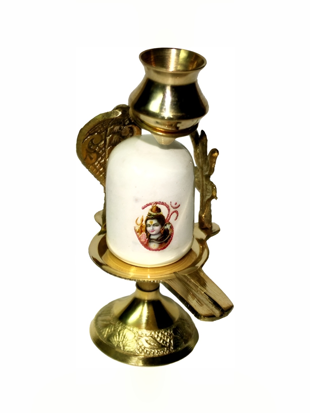 

Navyaksh Gold Toned & White Religious Brass Showpiece