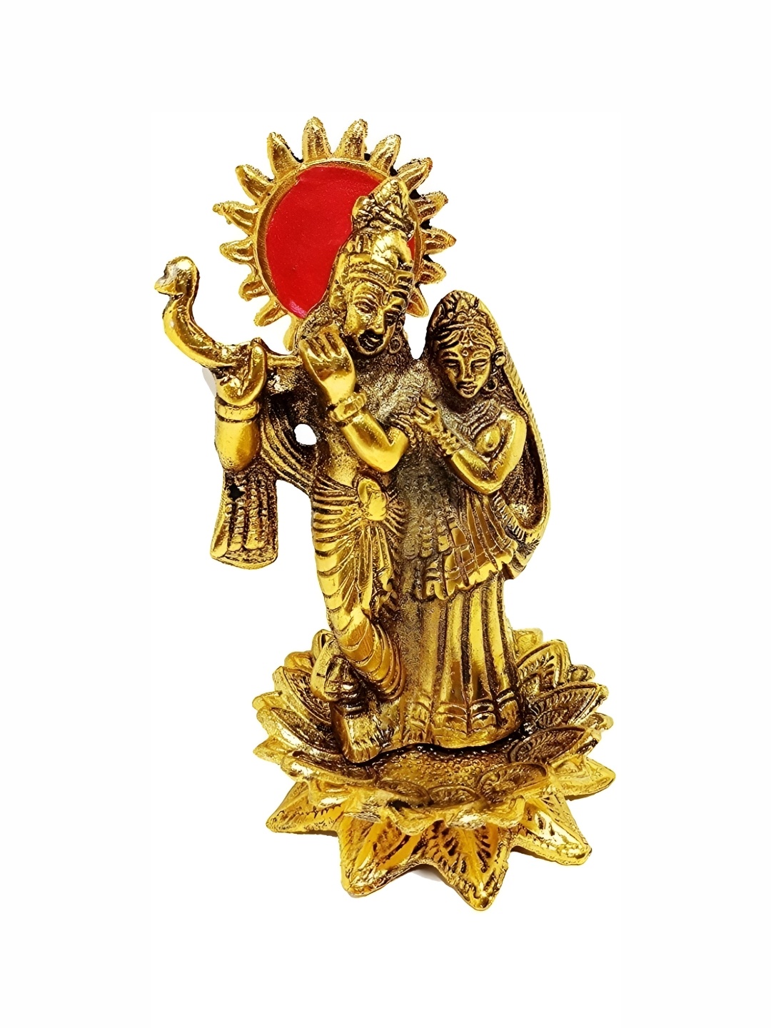 

Navyaksh Gold-Toned Metal Radha Krishna Showpiece