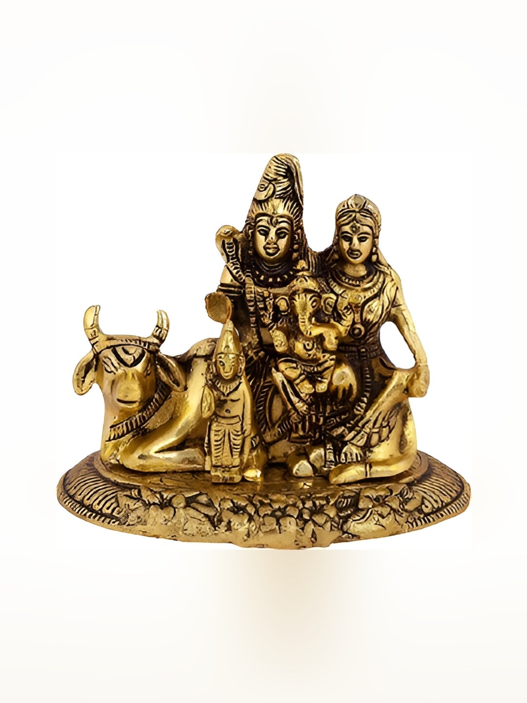 

Navyaksh Gold-Toned Religious Small Shiv Pariwar Showpiece