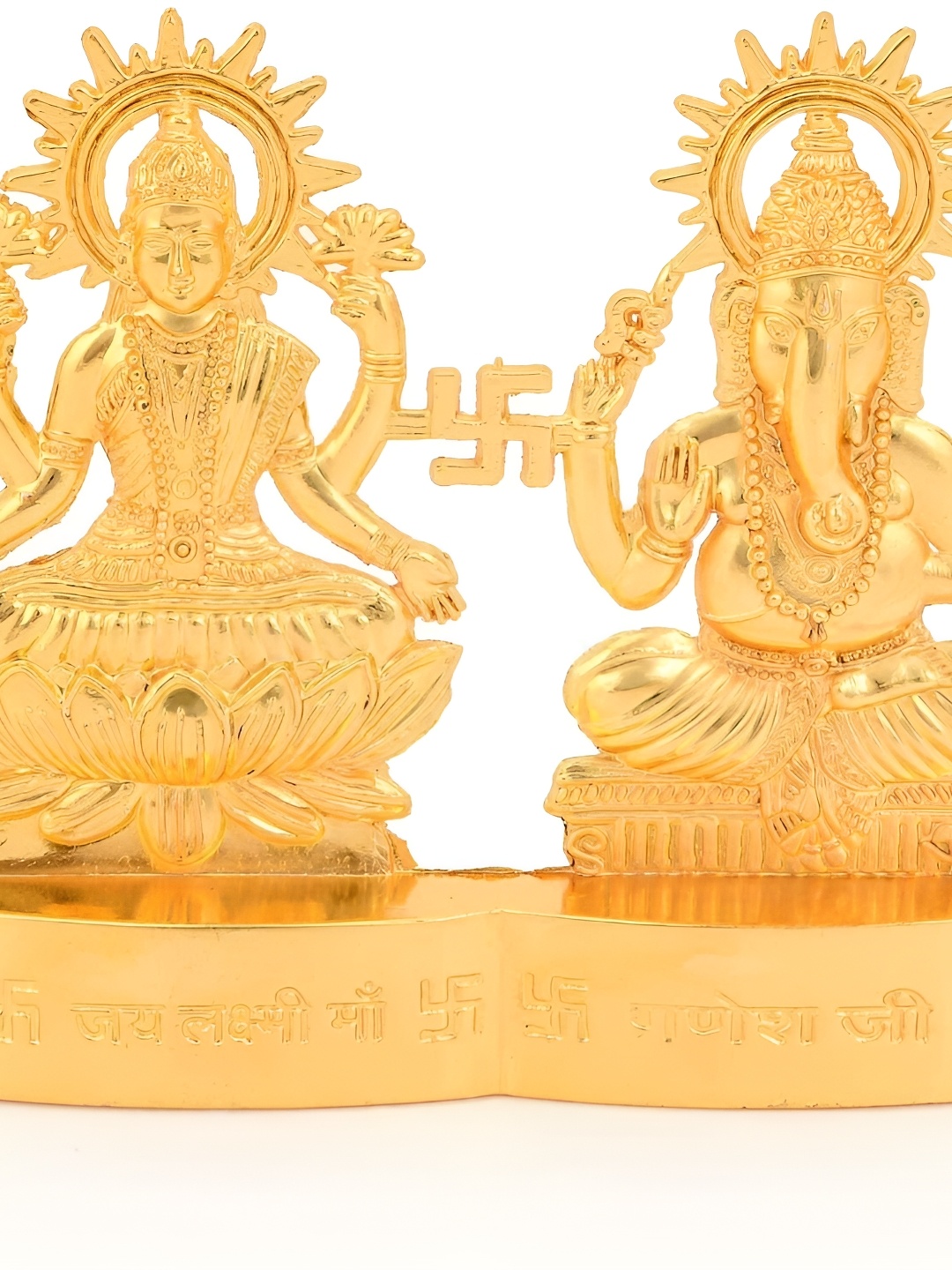 

Navyaksh Gold-Toned Religious Small Laxmi Ganesh Showpiece