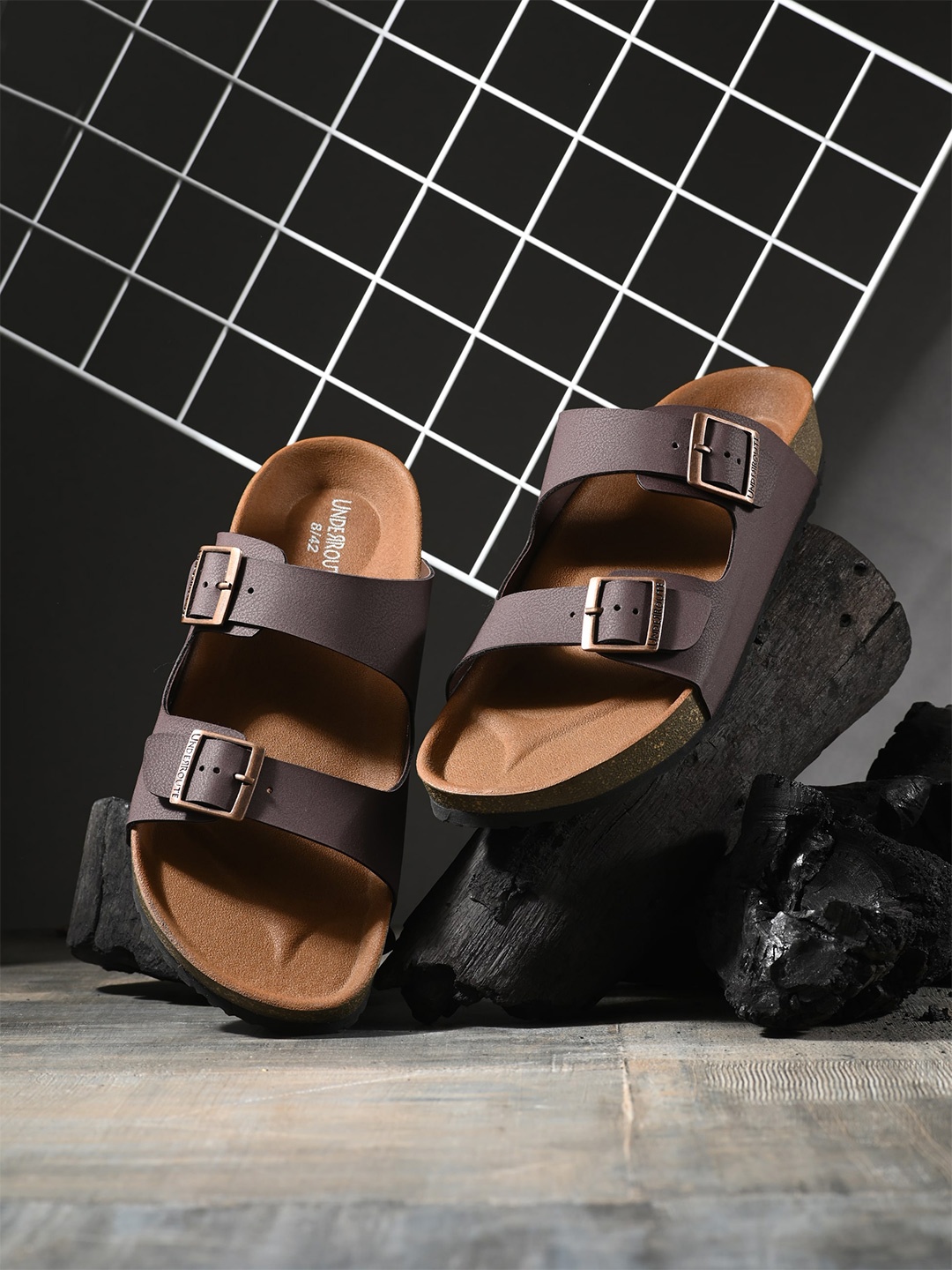 

UNDERROUTE Men Comfort Sandals, Brown