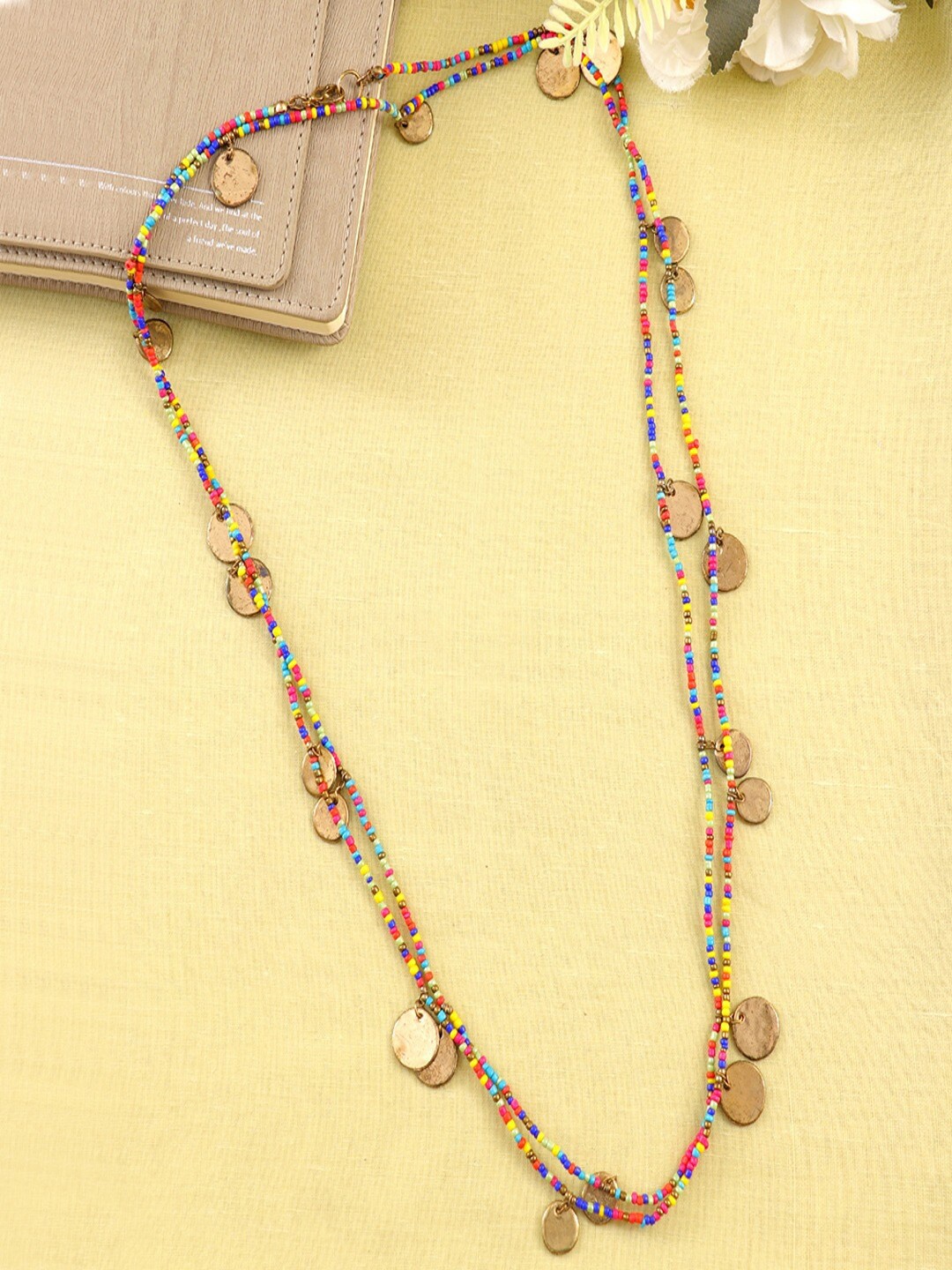 

UNIVERSITY TRENDZ Gold-Plated Beaded Layered Necklace