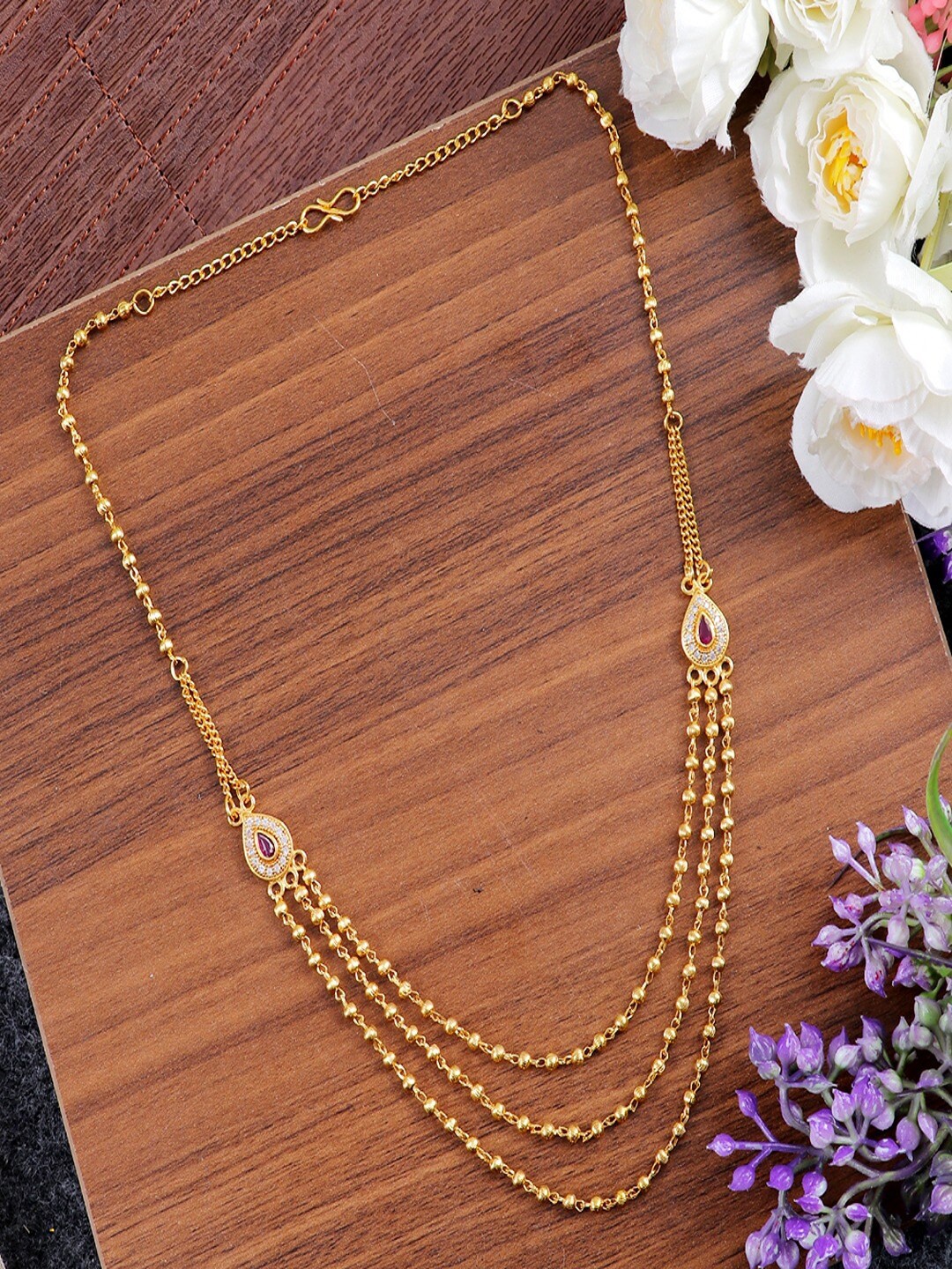 

UNIVERSITY TRENDZ Gold-Plated Layered Necklace