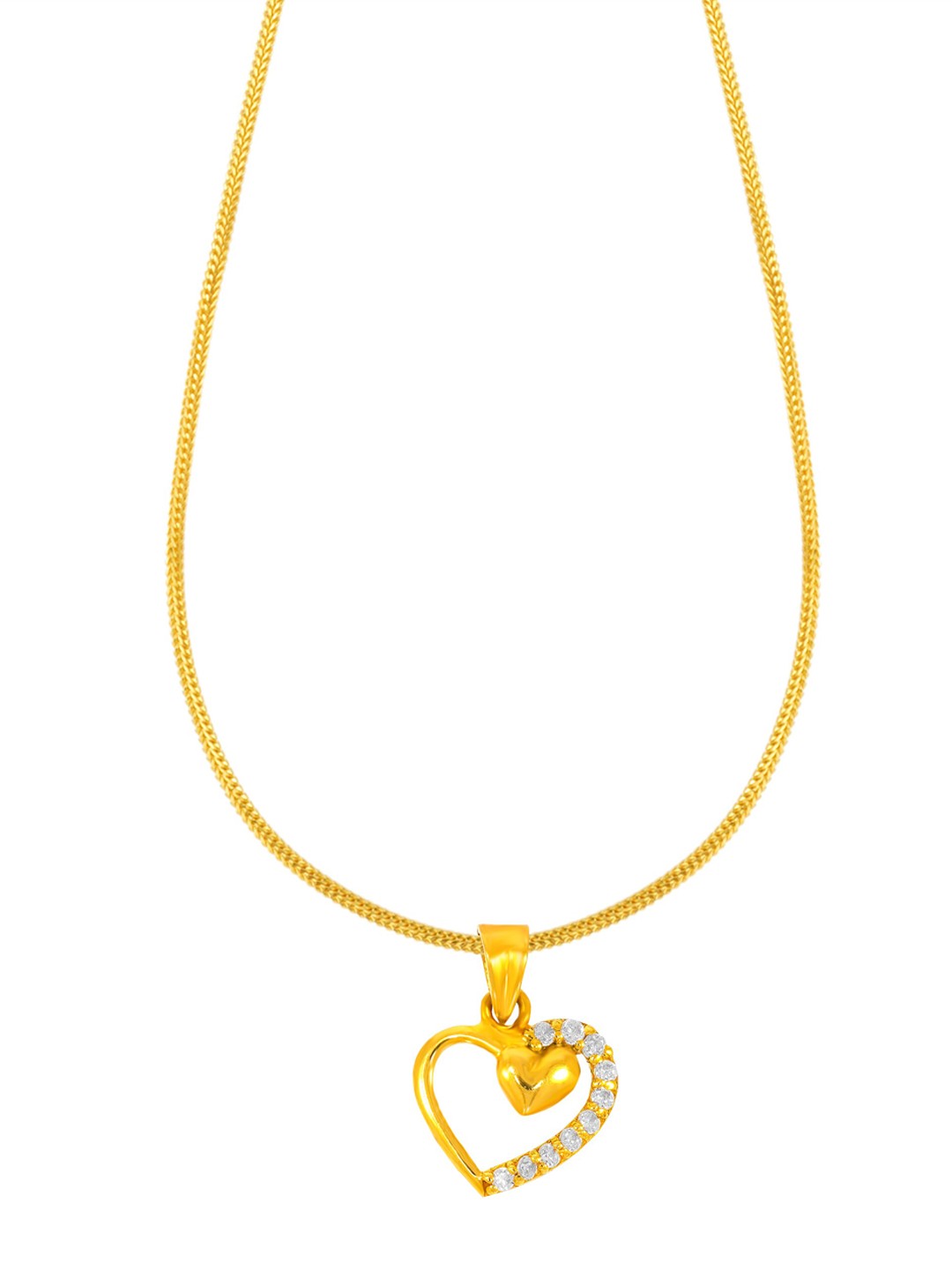 

BHIMA 22K Hallmark 916 Purity Yellow Gold Love Stone Pendant