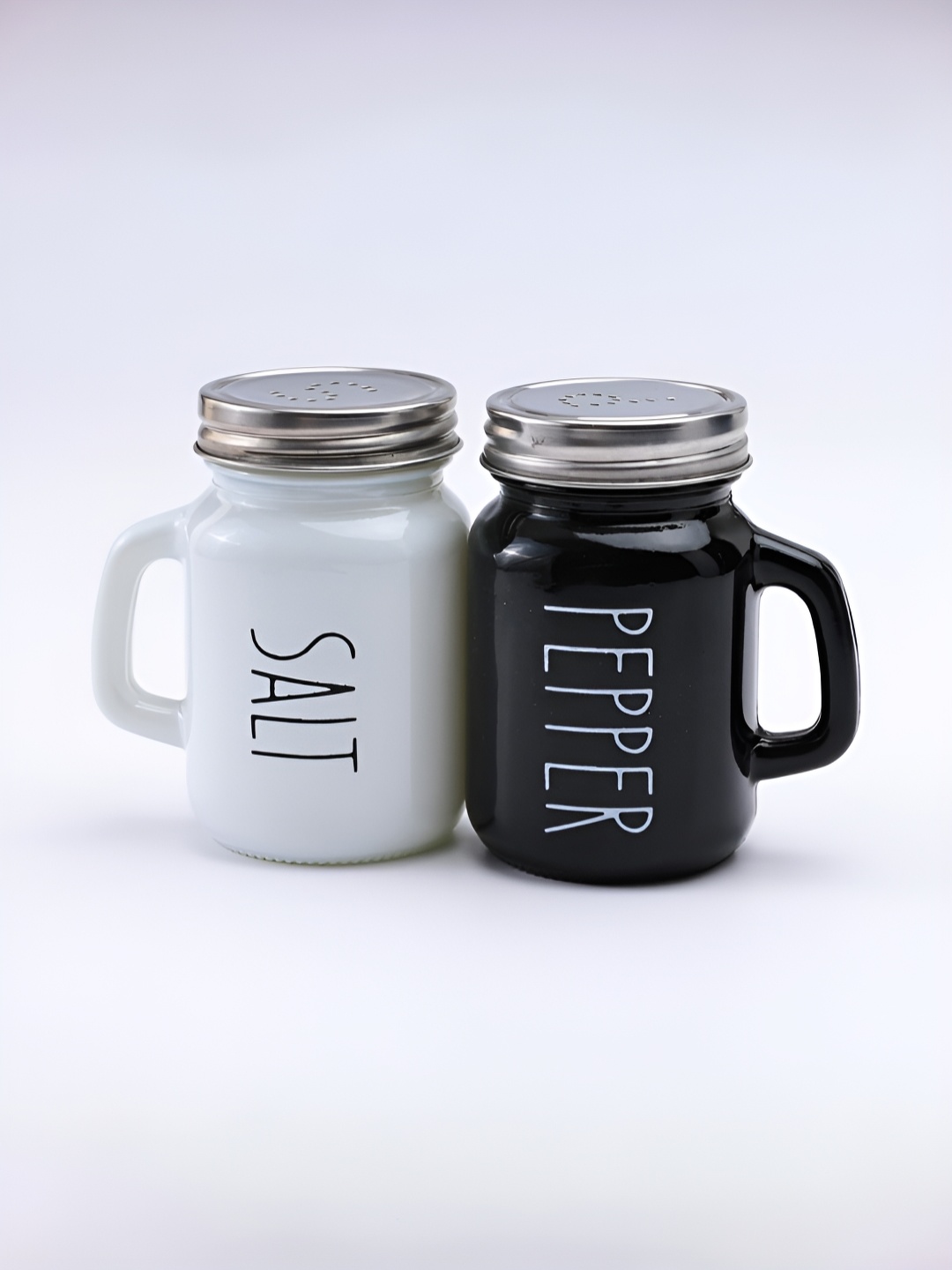 

The Better Home 2-Pcs White & Black Printed Salt & Pepper Shakers