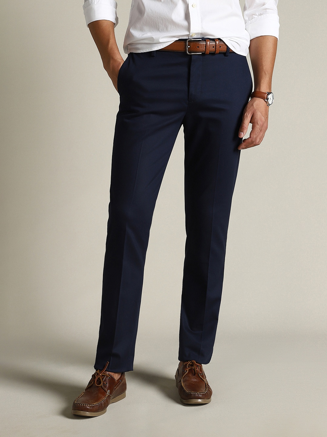 

Dockers Men Mid Rise Slim Fit Trousers, Blue