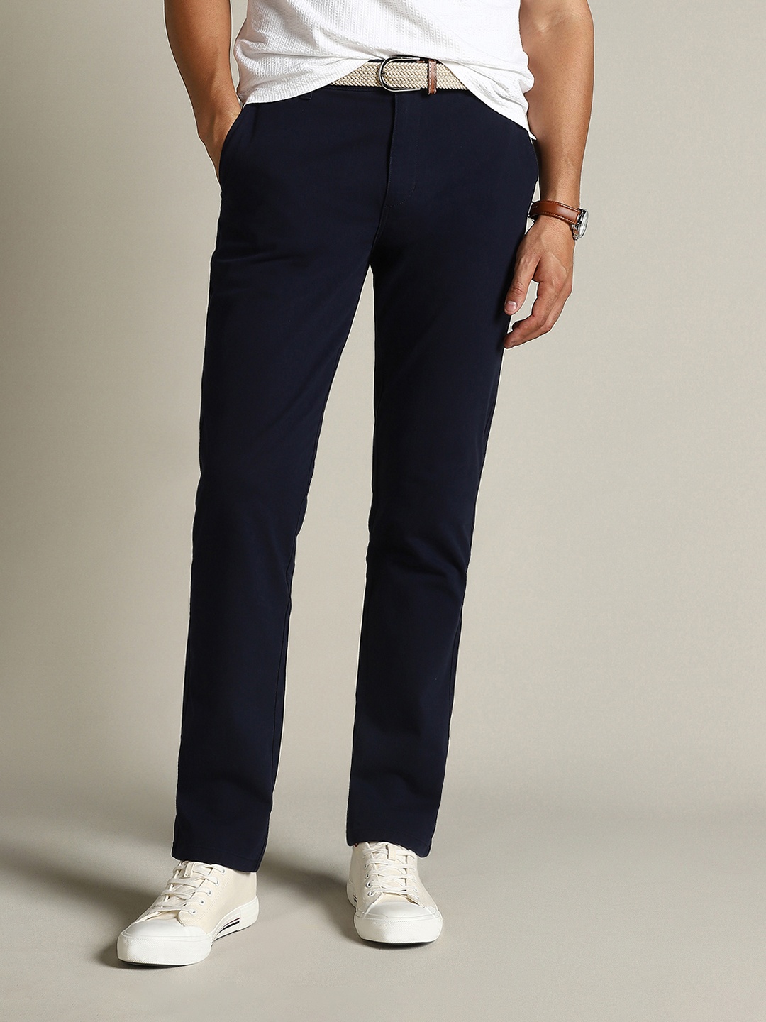 

Dockers Men Mid Rise Slim Fit Trousers, Blue