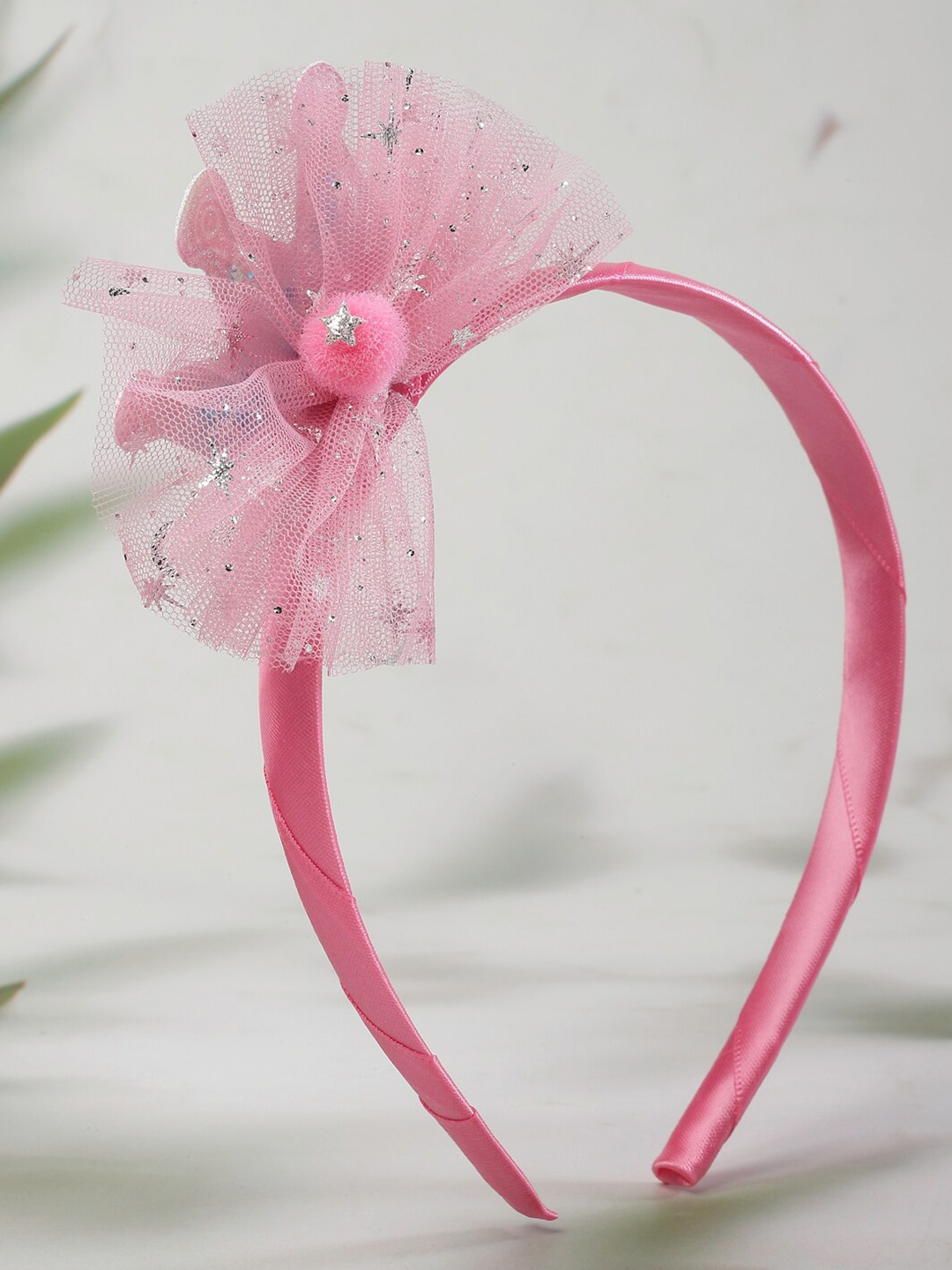 

Stoln Girls Star With Net Embellished Hairband, Pink