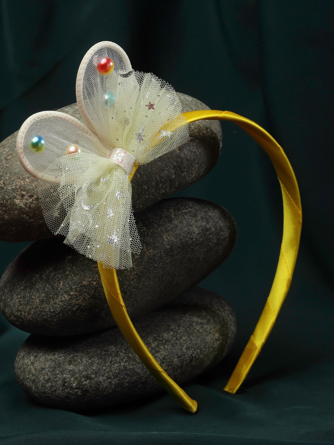 

Stoln Girls Bow Shaped Embellished Hairband, Yellow
