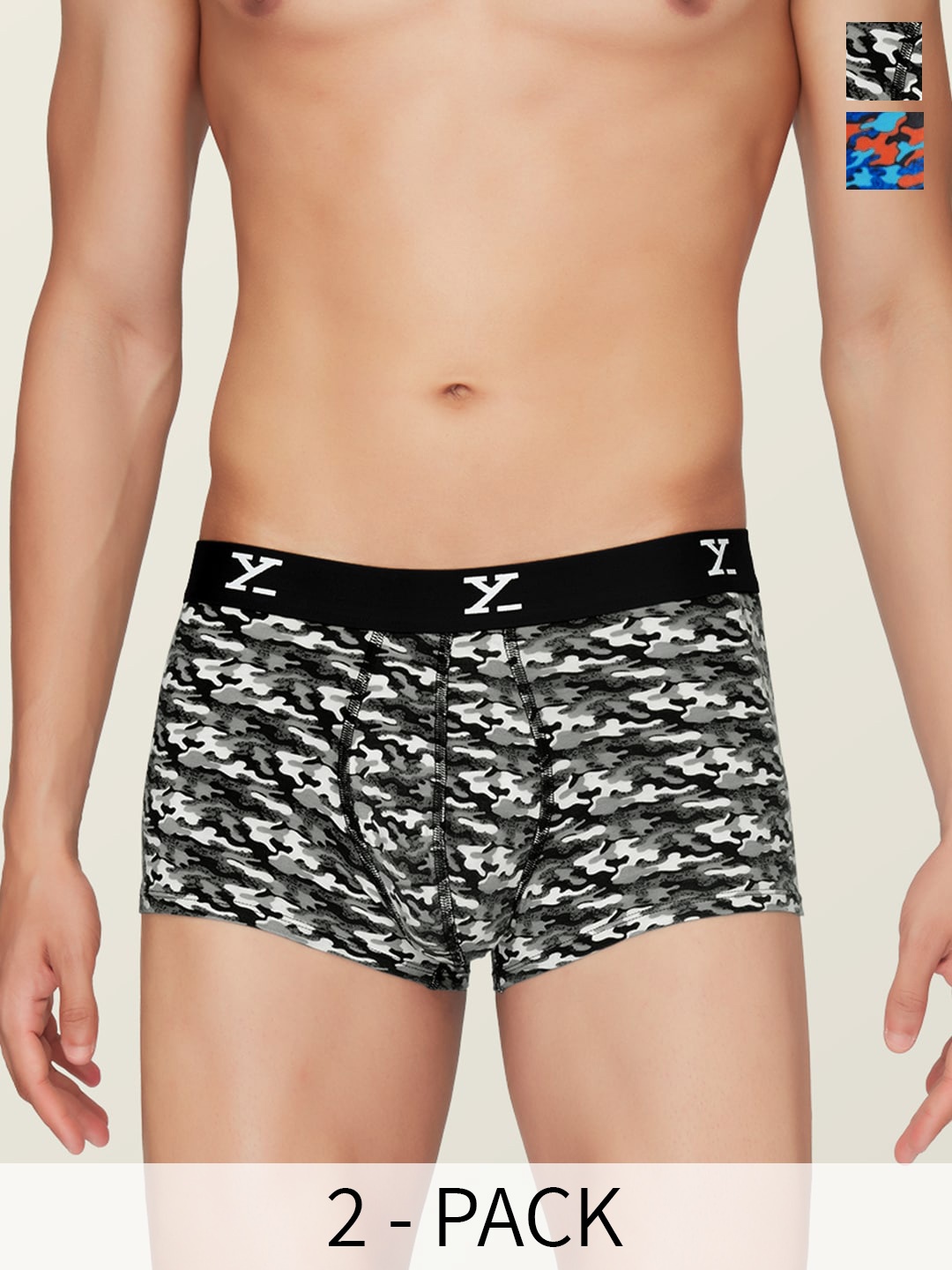 

XYXX Pack Of 2 Printed Trunks XYTRNK2PCKN213, Black