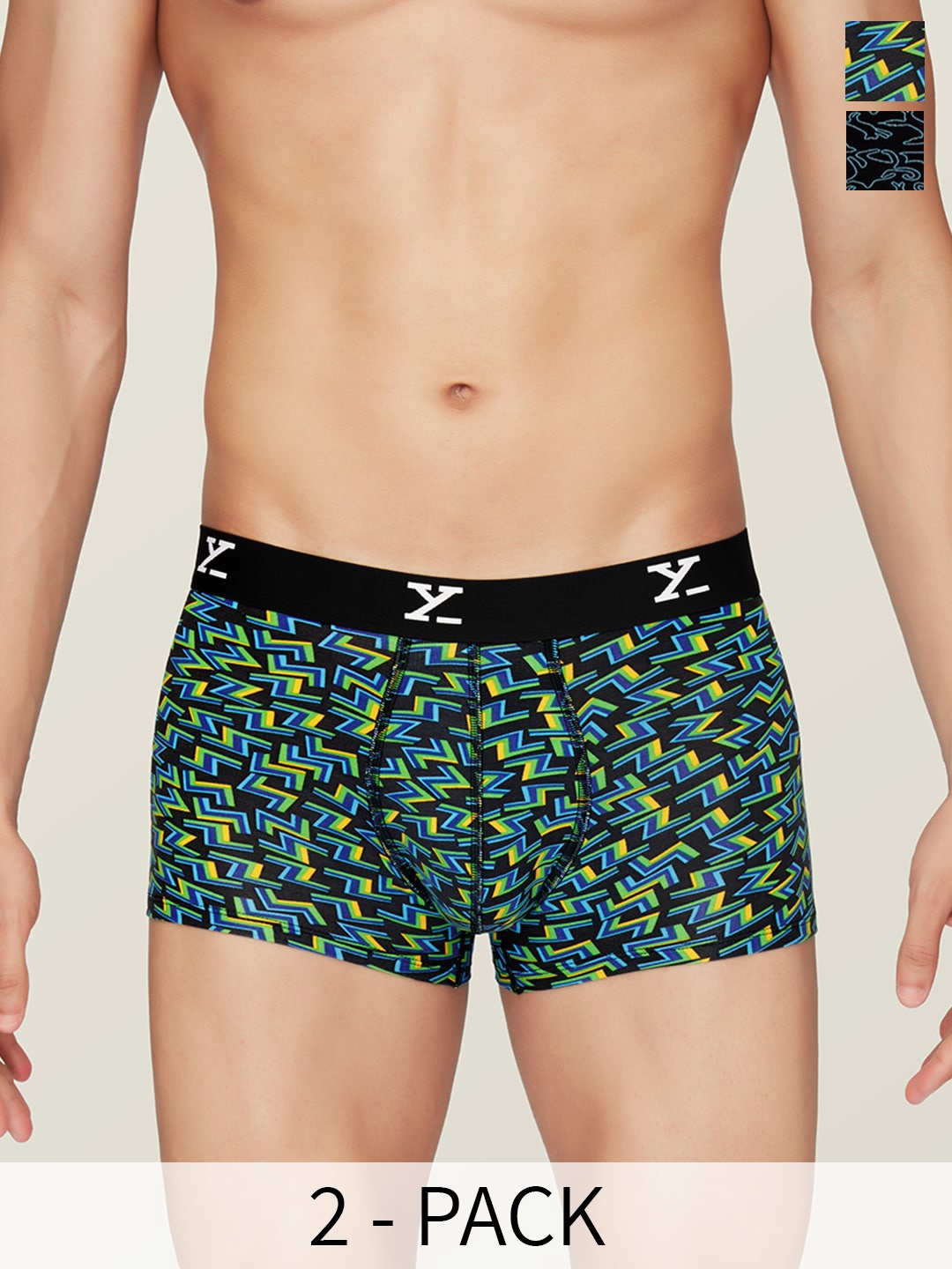 

XYXX Pack Of 2 Printed Trunks XYTRNK2PCKN226, Black