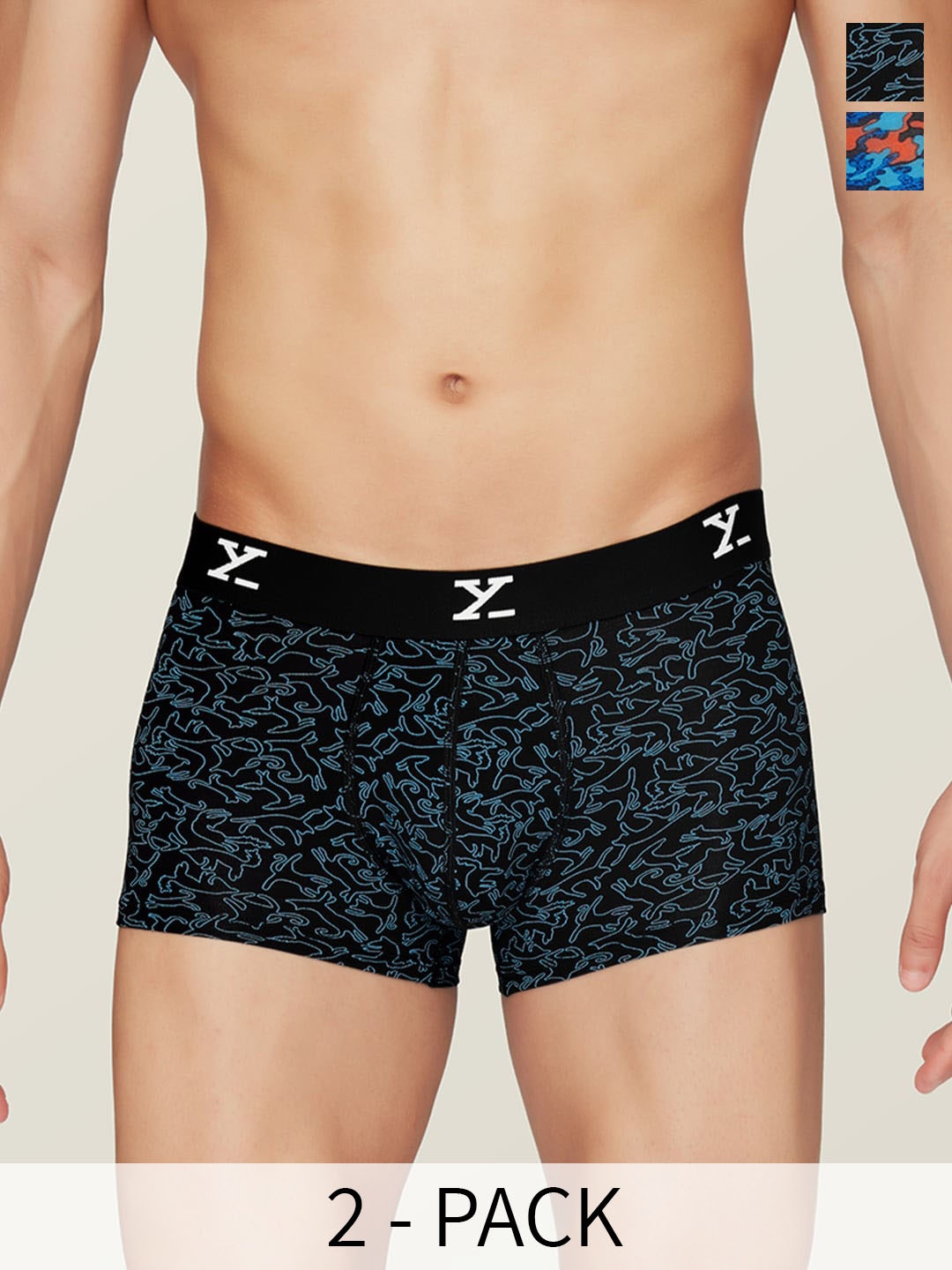 

XYXX Pack Of 2 Printed Trunks XYTRNK2PCKN217, Blue