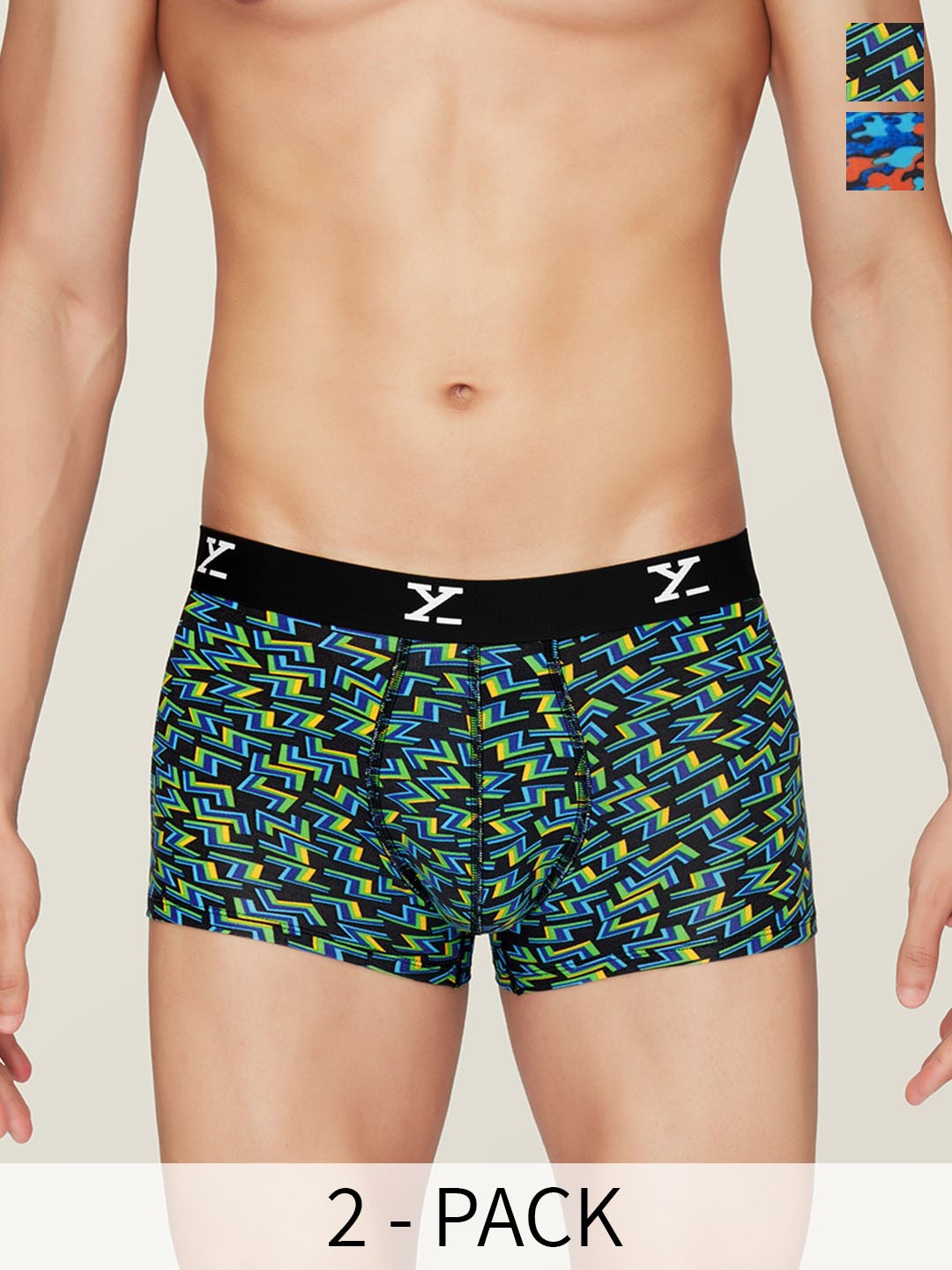 

XYXX Pack Of 2 Micro Printed Breathibility Trunks XYTRNK2PCKN216, Green