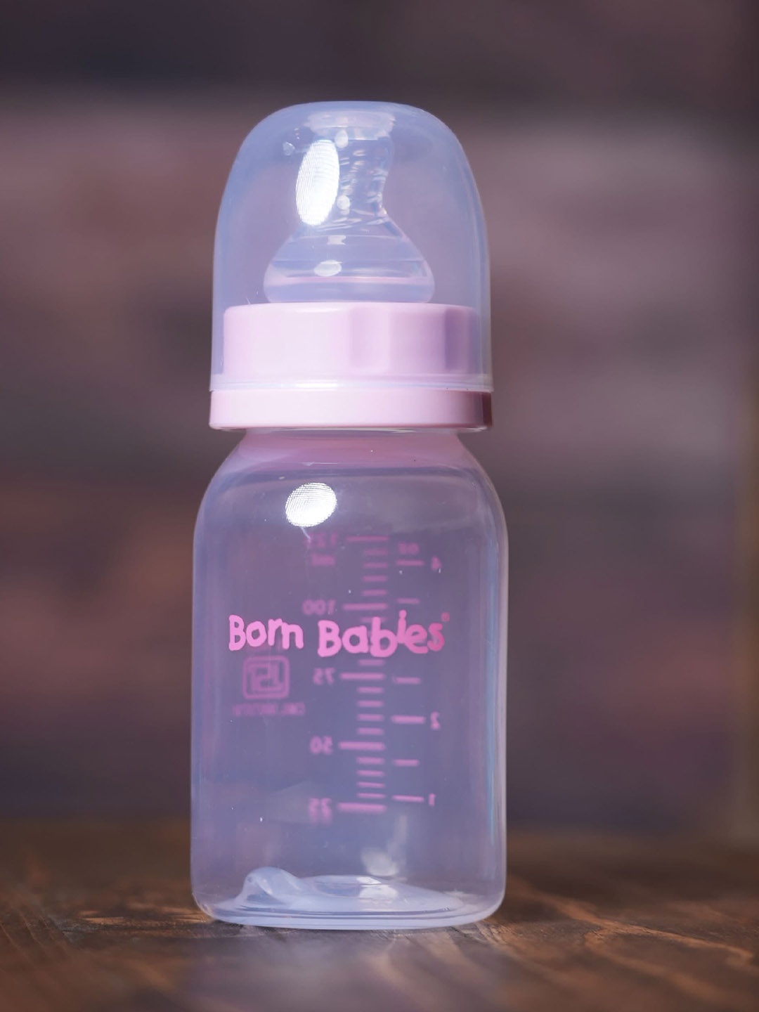 

Born Babies Infants Printed Anti-Colic Silicone Nipple Feeding Bottle 60ML, Pink