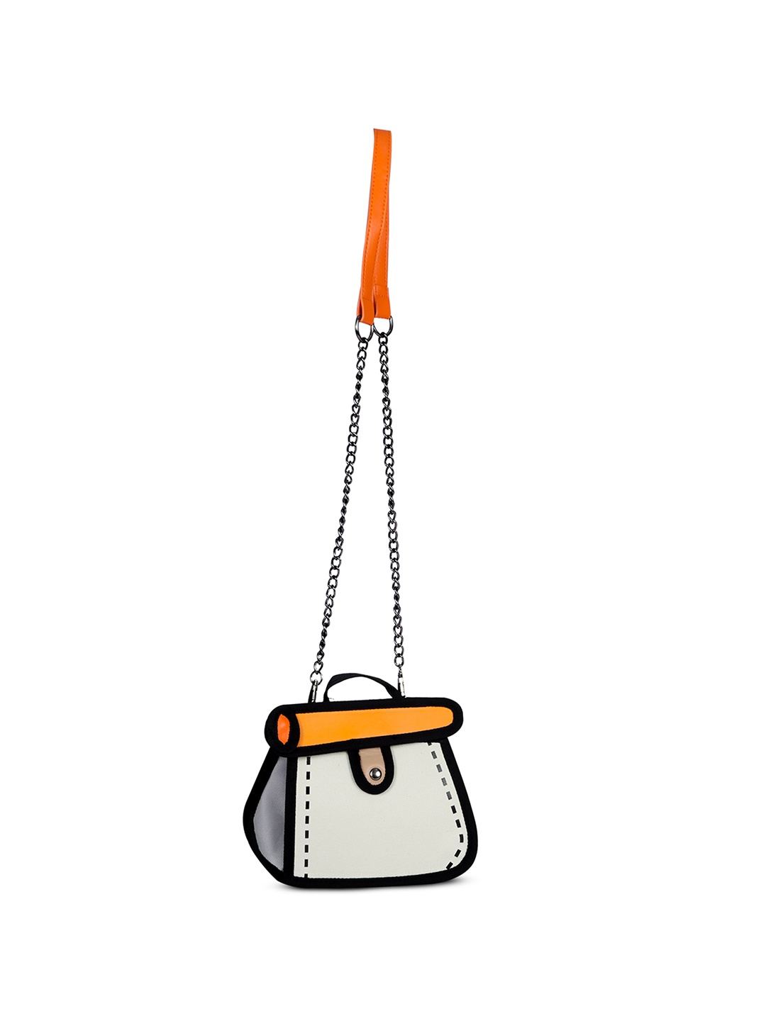 

REDHORNS Colourblocked Satchel Bag, Beige