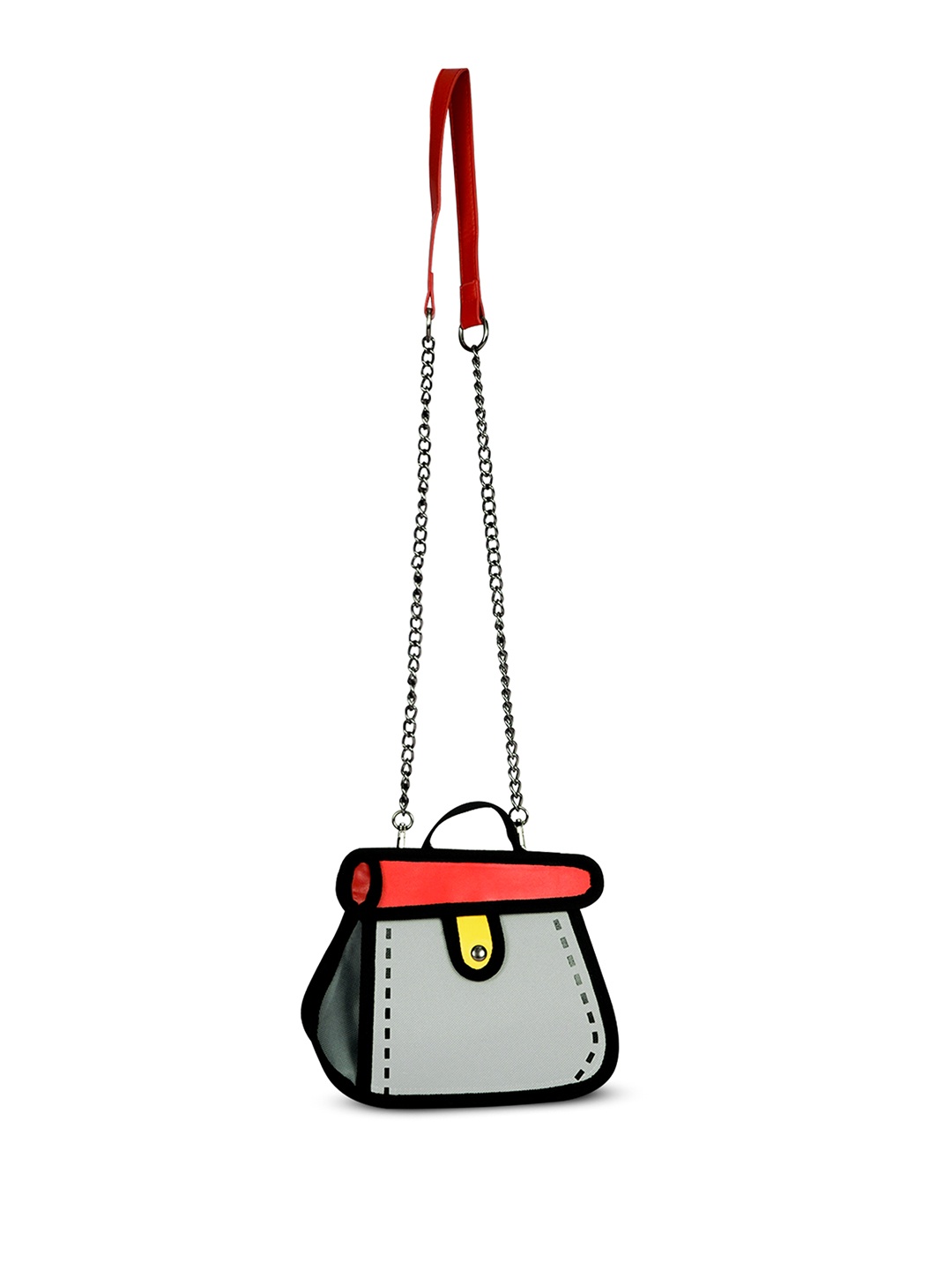 

REDHORNS Colourblocked Structured Satchel, Grey