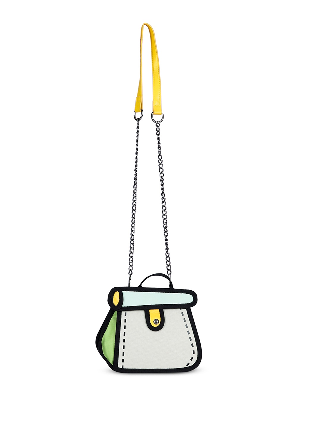

REDHORNS Colourblocked Structured Satchel Bag, Beige
