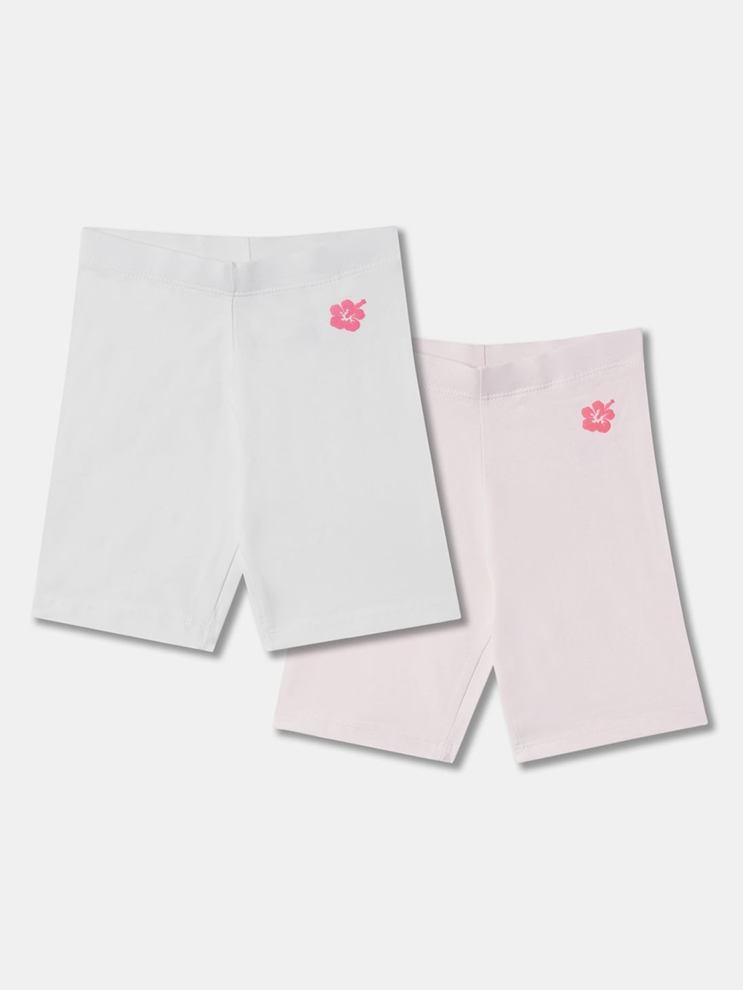 

R&B Girls Pack Of 2 Cotton Shorts, White
