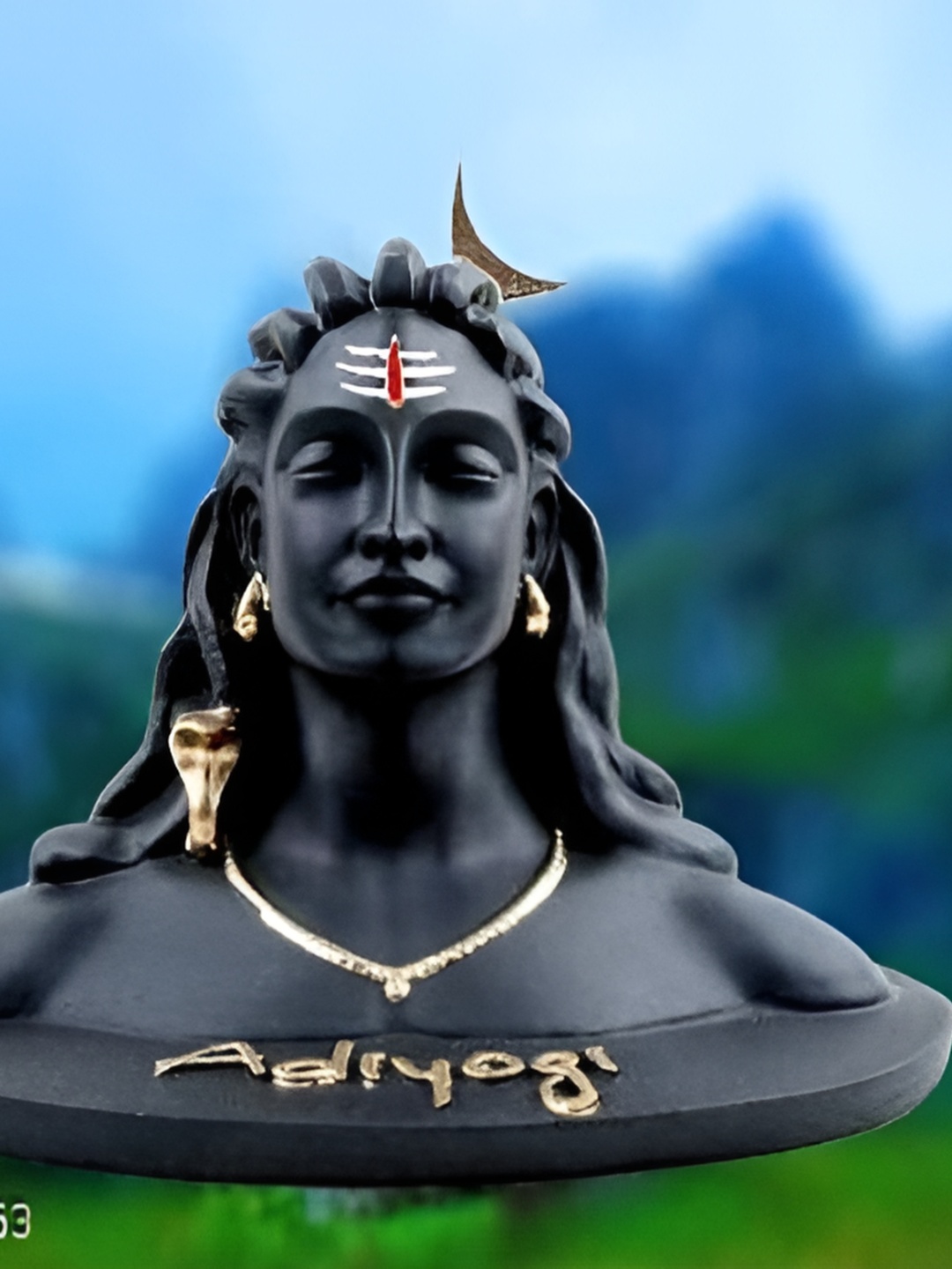

Navyaksh Black & Gold Toned Adiyogi Shiva Religious Idol Showpiece