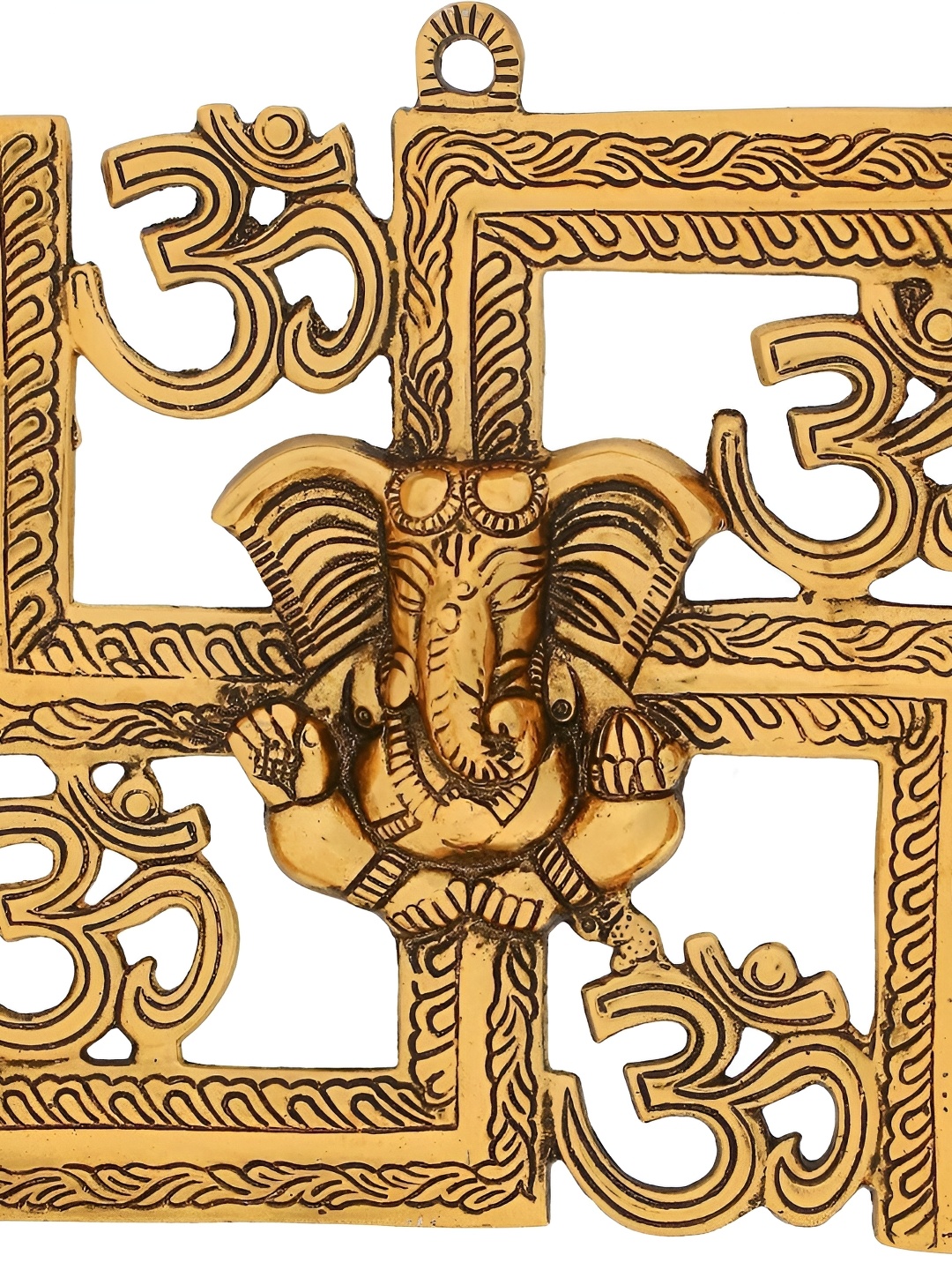 

Navyaksh Gold-Toned Brass Ganesh Showpiece