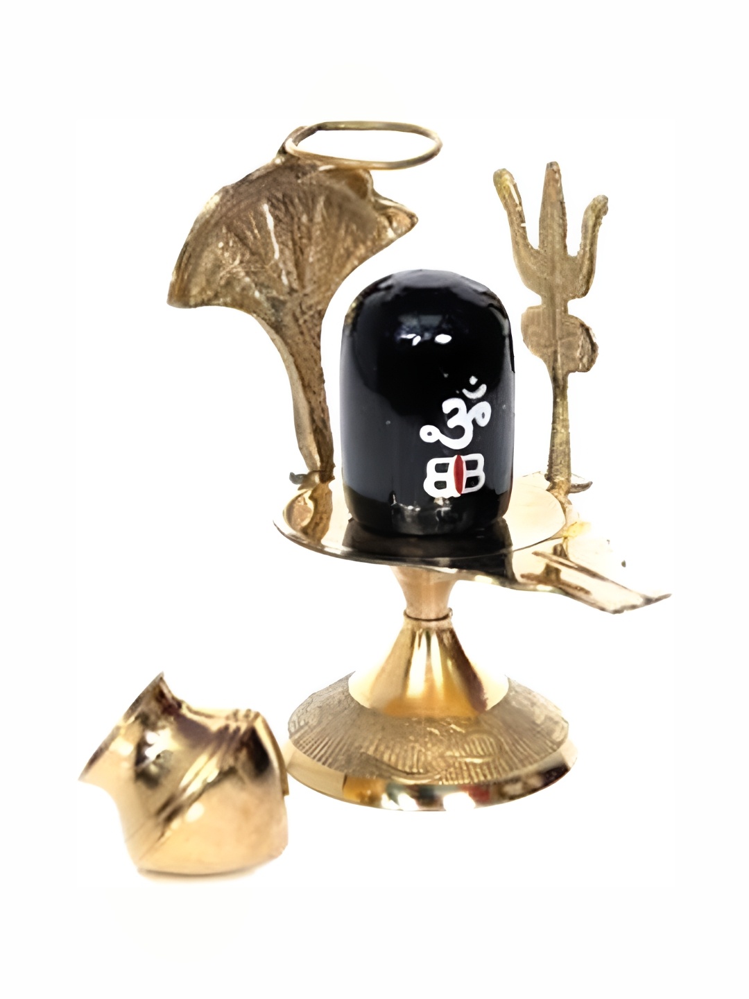 

Navyaksh Black & Gold Toned Brass Shivling Showpiece