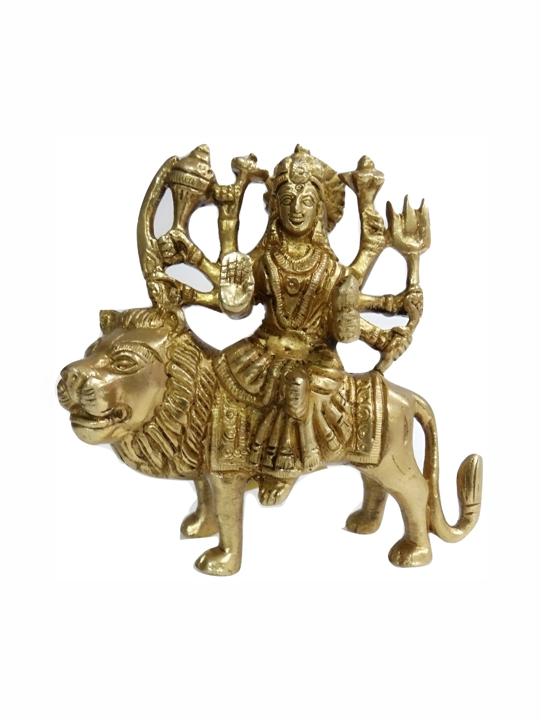 

Navyaksh Gold-Toned Durga Religious Idol Showpiece